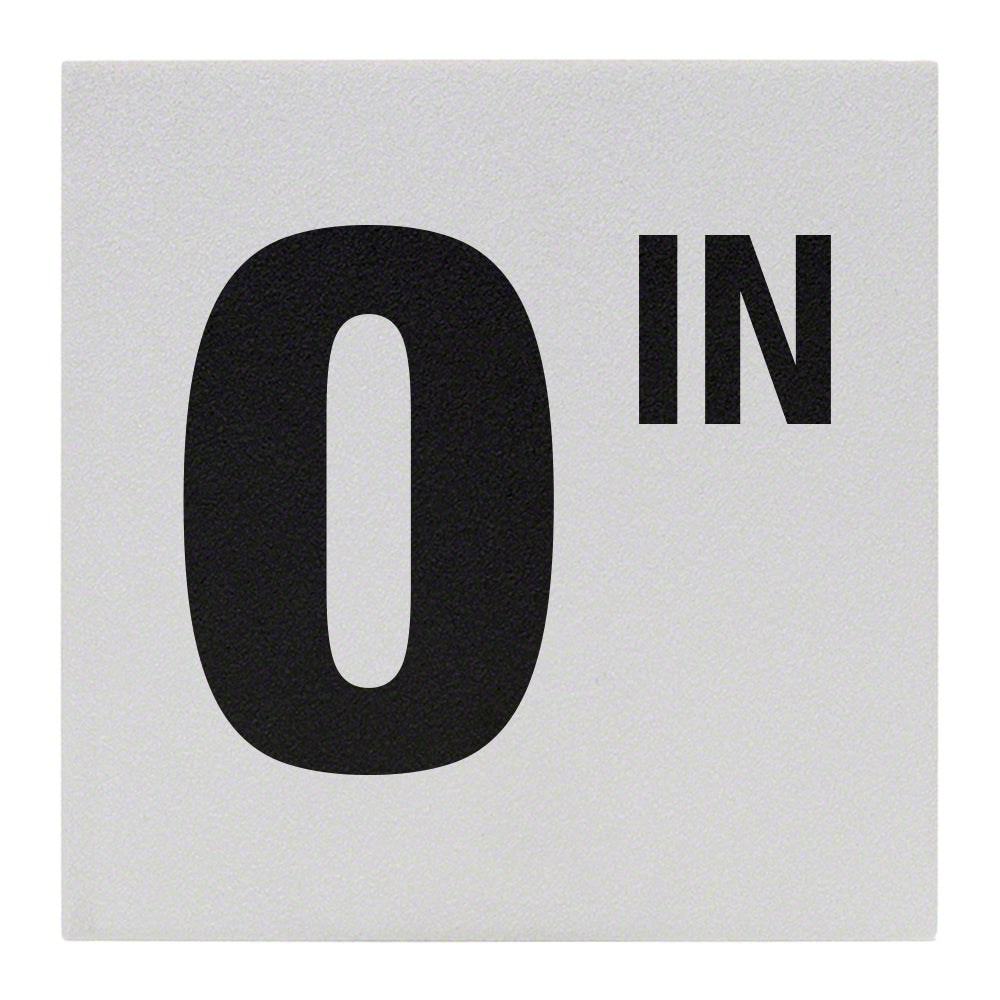 0 IN Ceramic Skid Resistant Tile Depth Marker 6 Inch x 6 Inch with 4 Inch Lettering