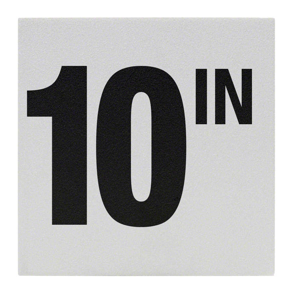 10 IN Ceramic Skid Resistant Tile Depth Marker 6 Inch x 6 Inch with 4 Inch Lettering