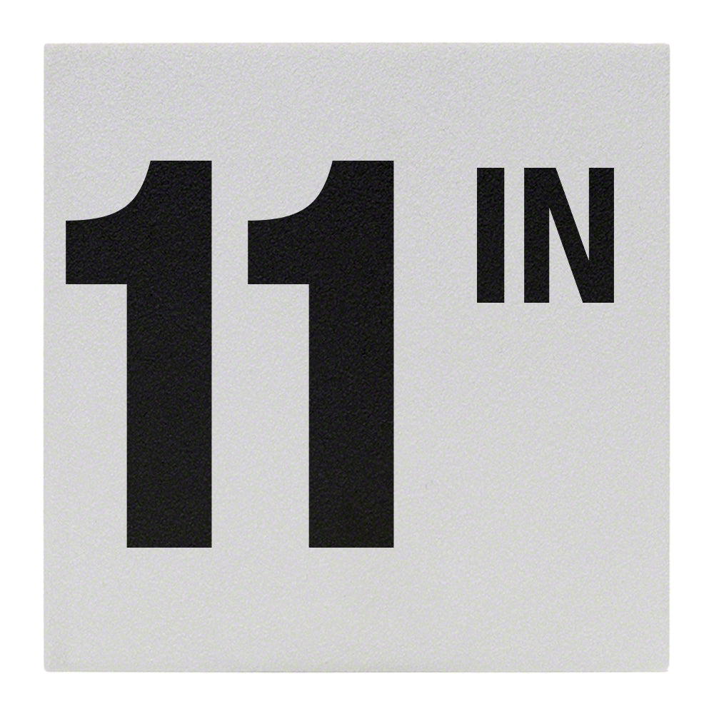 11 IN Ceramic Skid Resistant Tile Depth Marker 6 Inch x 6 Inch with 4 Inch Lettering
