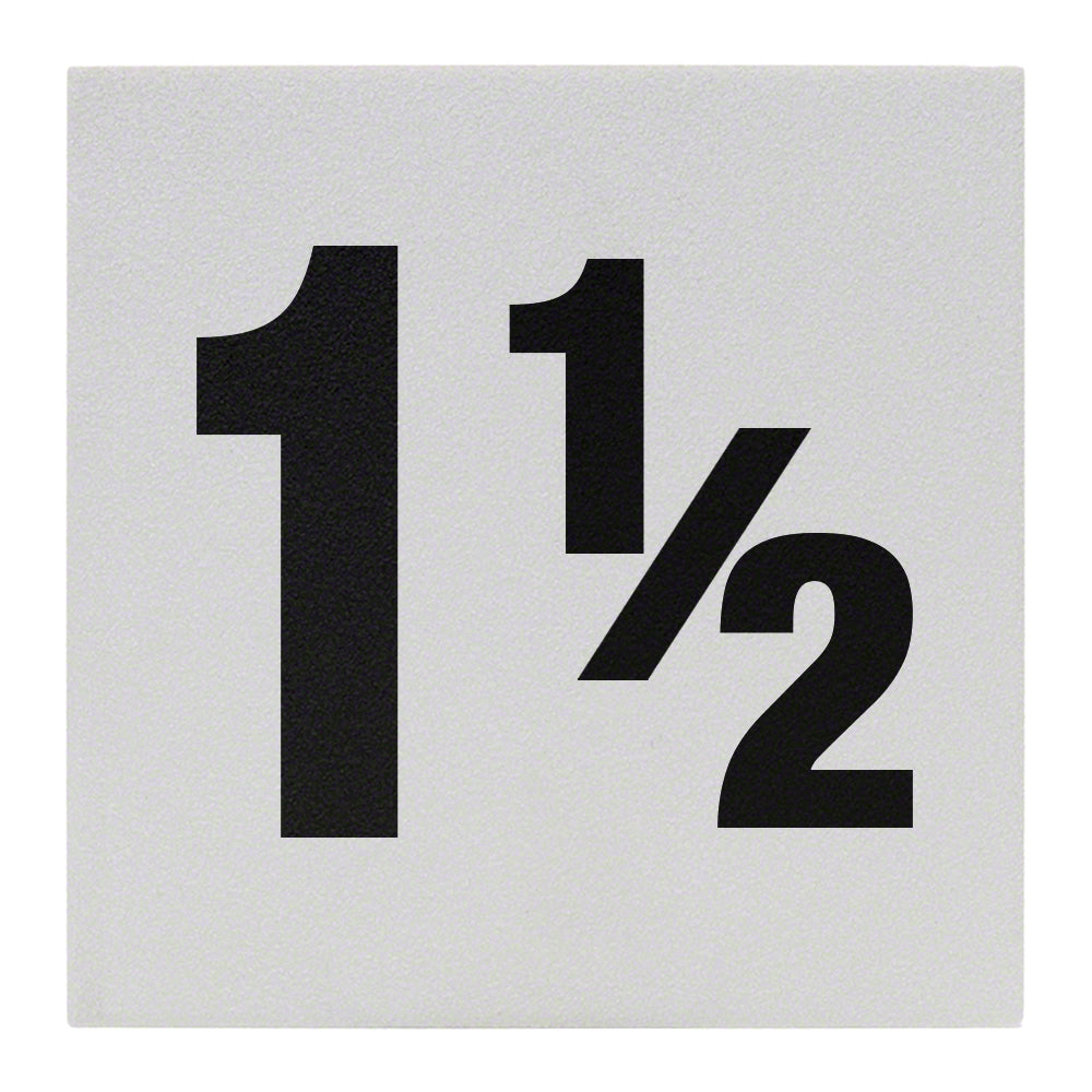 1 1/2 Ceramic Skid Resistant Tile Depth Marker 6 Inch x 6 Inch with 4 Inch Lettering