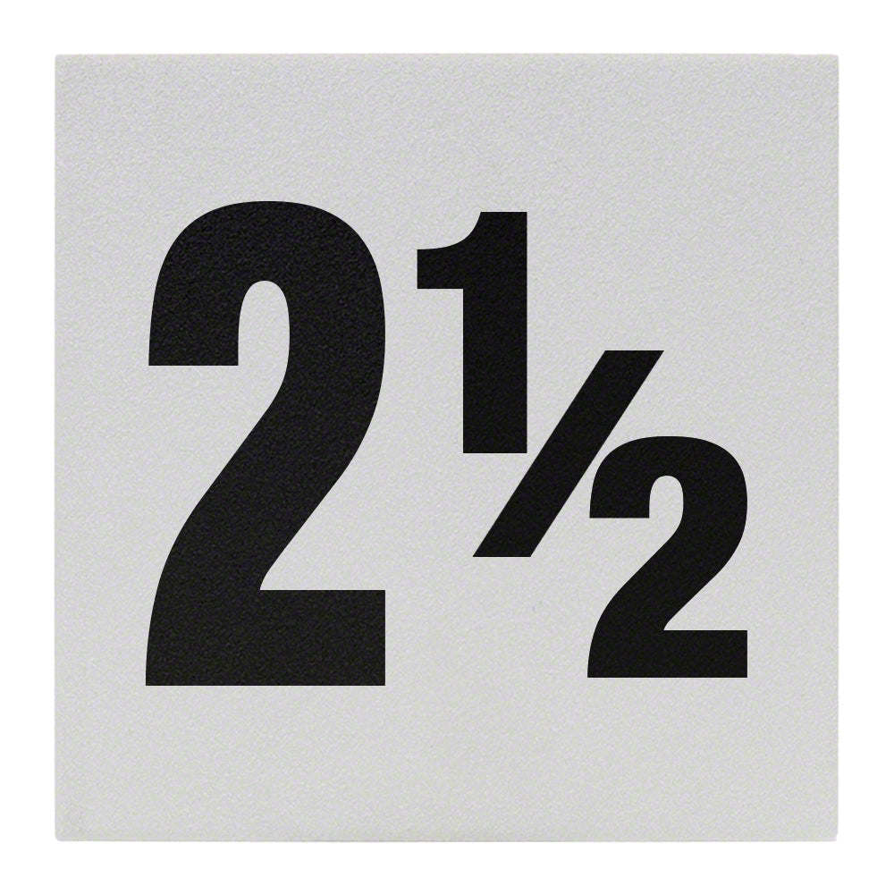 2 1/2 Ceramic Skid Resistant Tile Depth Marker 6 Inch x 6 Inch with 4 Inch Lettering