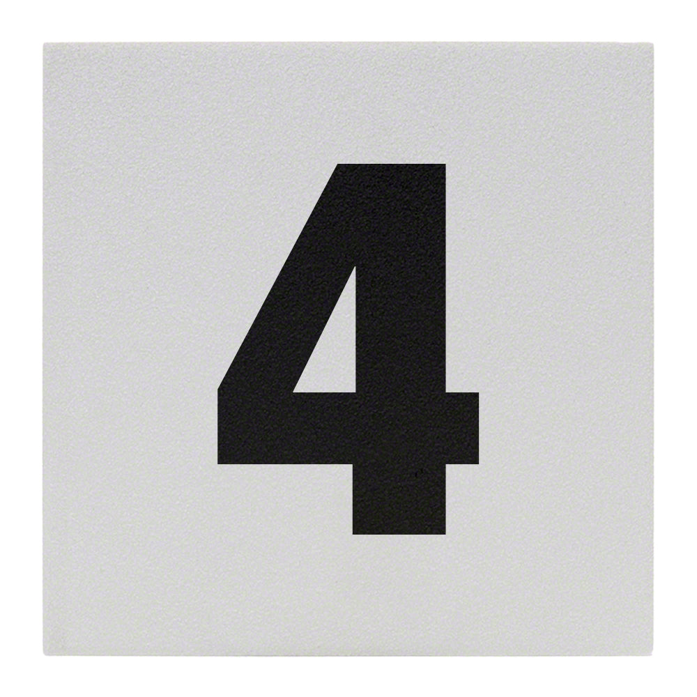 4 Ceramic Skid Resistant Tile Depth Marker 6 Inch x 6 Inch with 4 Inch Lettering