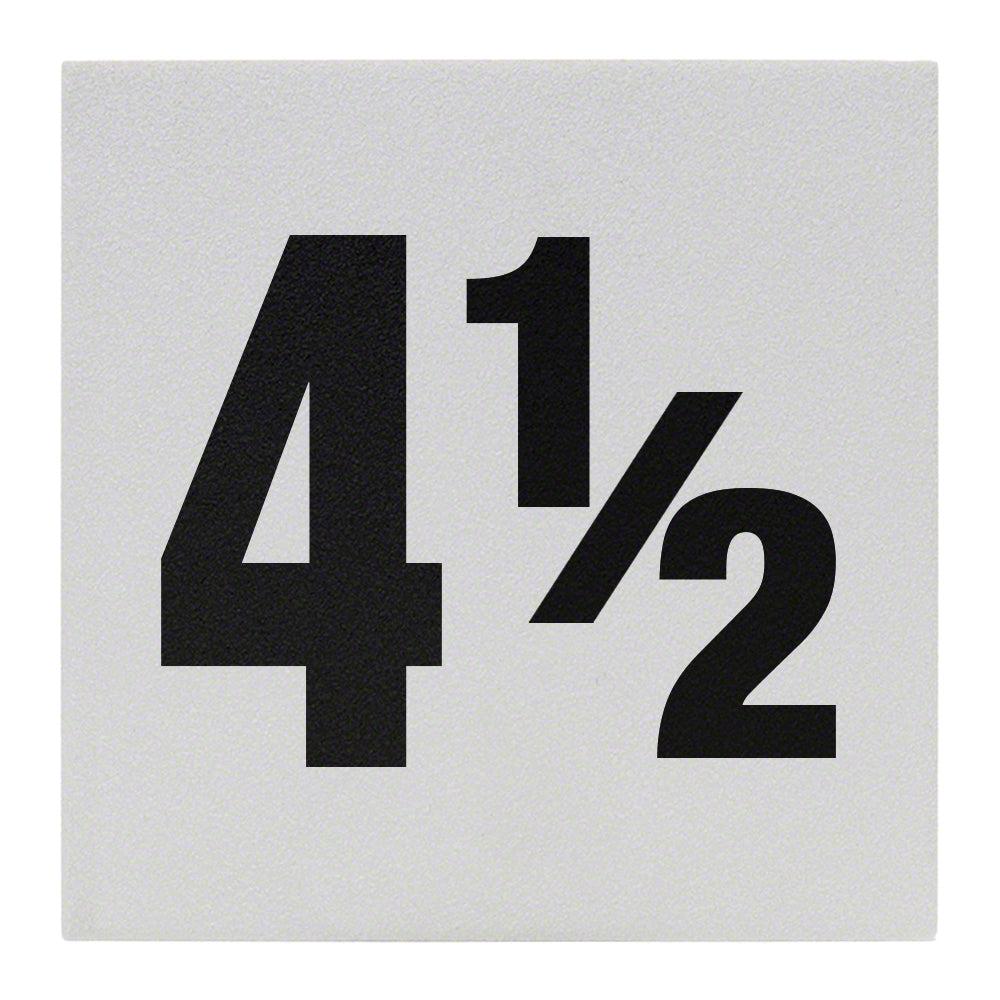 4 1/2 Ceramic Skid Resistant Tile Depth Marker 6 Inch x 6 Inch with 4 Inch Lettering
