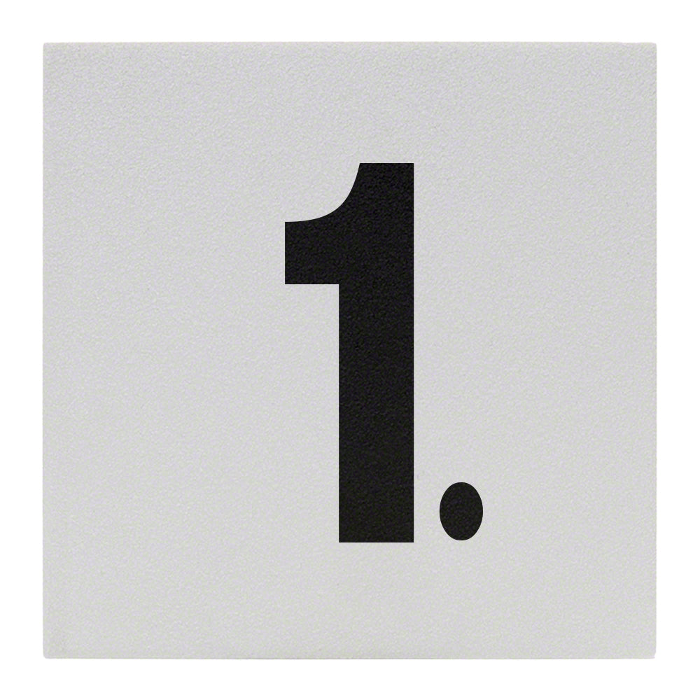 1. Ceramic Skid Resistant Tile Depth Marker 6 Inch x 6 Inch with 4 Inch Lettering