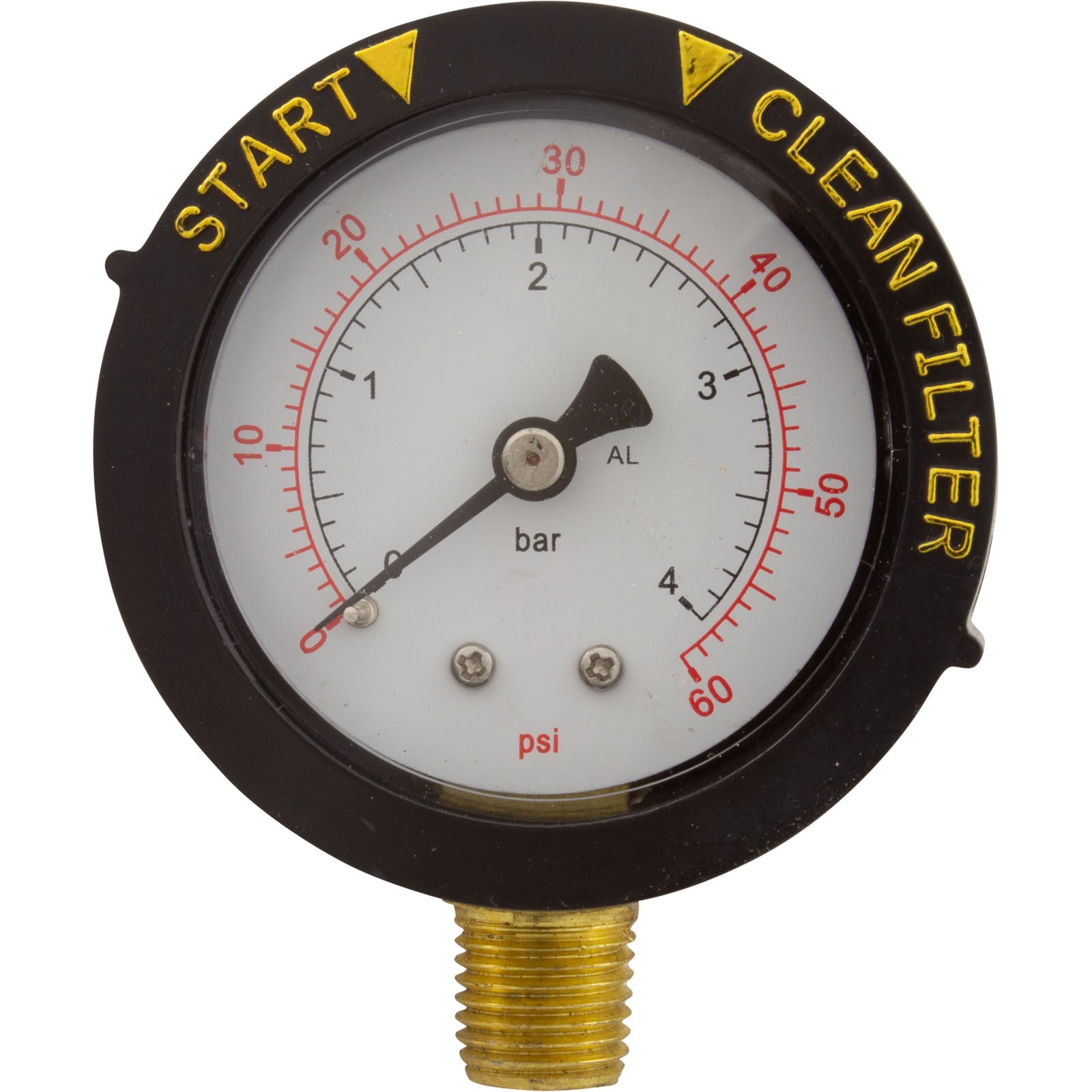 Pressure Gauge,Pentair,1/4"mpt,0-60psi,Bottom Mount,Adj Face