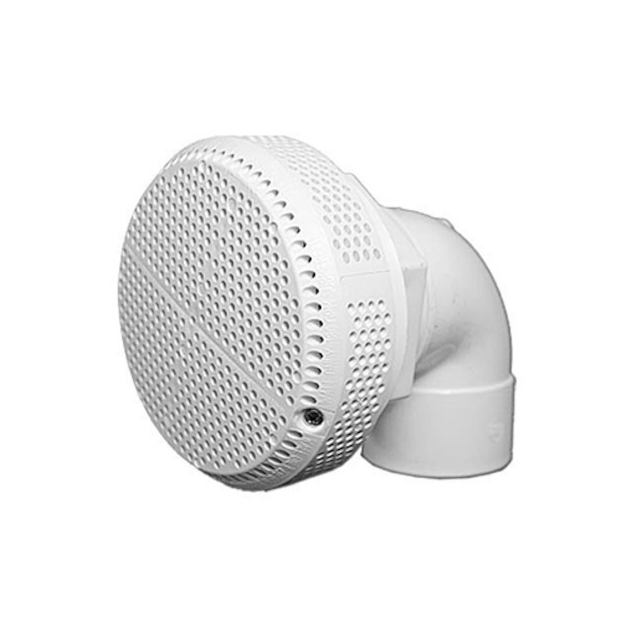 Suction Assembly, Waterway, VGB, Super Hi-Flo, 5"Dia Cover, 2"S 90° Ell, White : 640-3600V