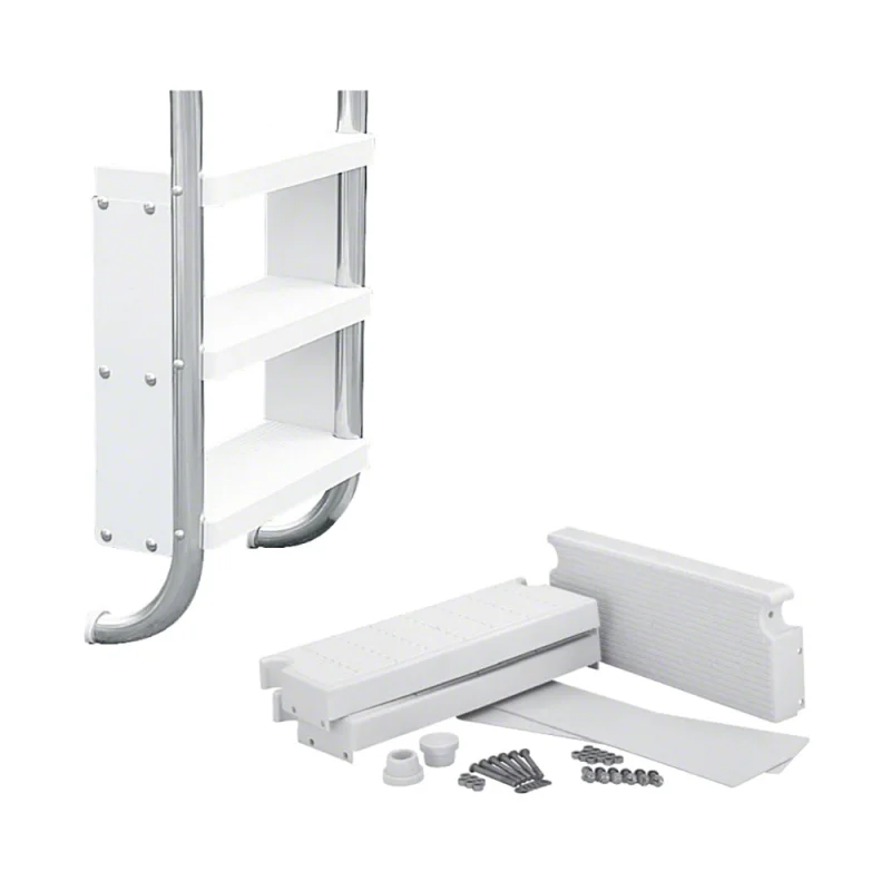 2-Step 20 Inch Wide Commercial Safety Ladder Kit - Plastic Treads