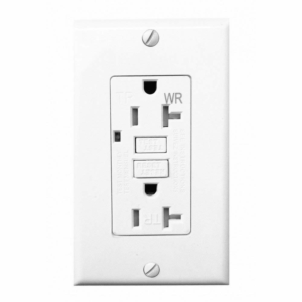 20A GFCI Outlet Weather & Tamper Resistant | Breaker Broker | White20A GFCI Outlet Weather & Tamper Resistant | Breaker Broker | White