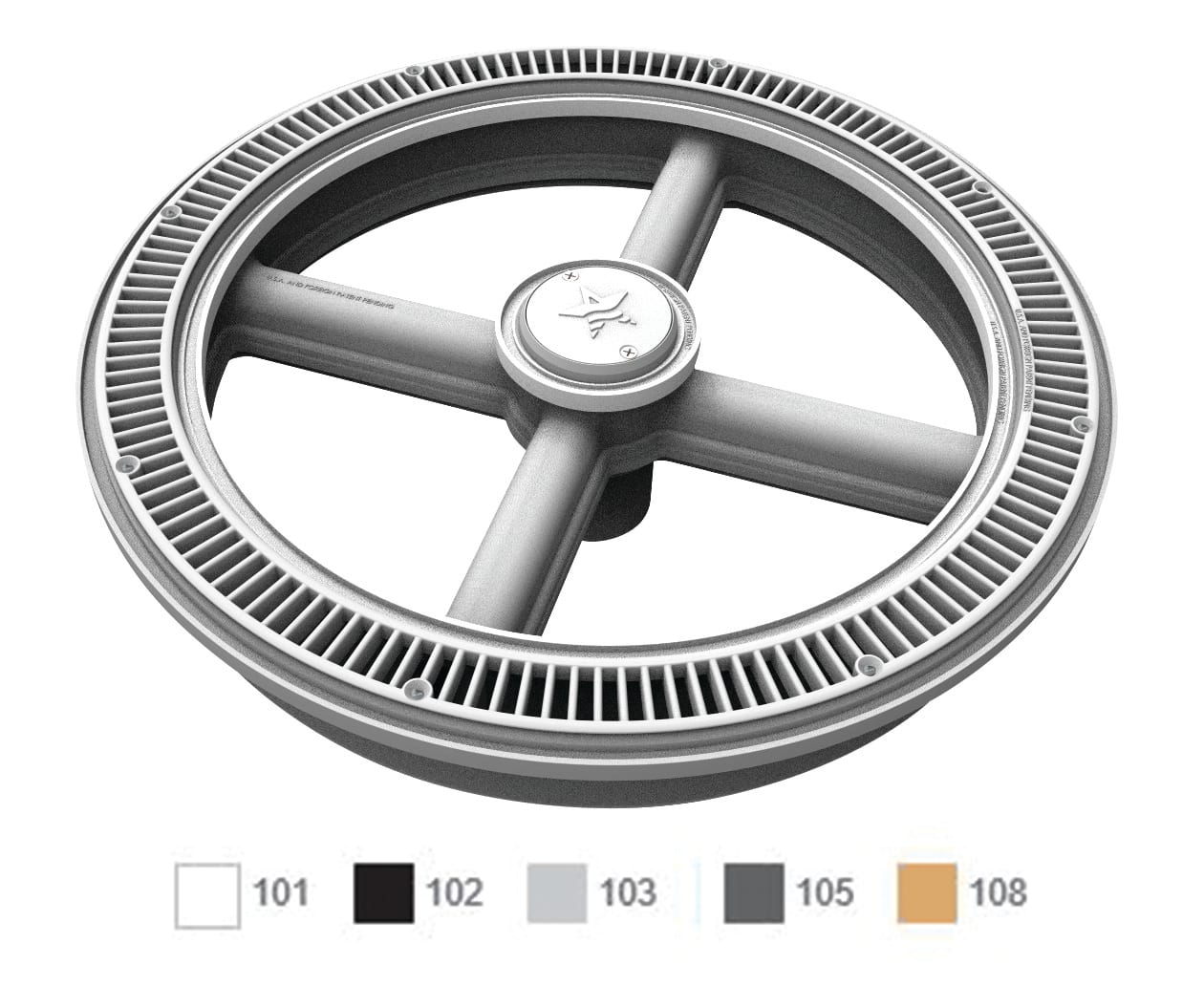 AquaStar 20" Full Circle Suction Cover With One-Port Sump Dark Gray
