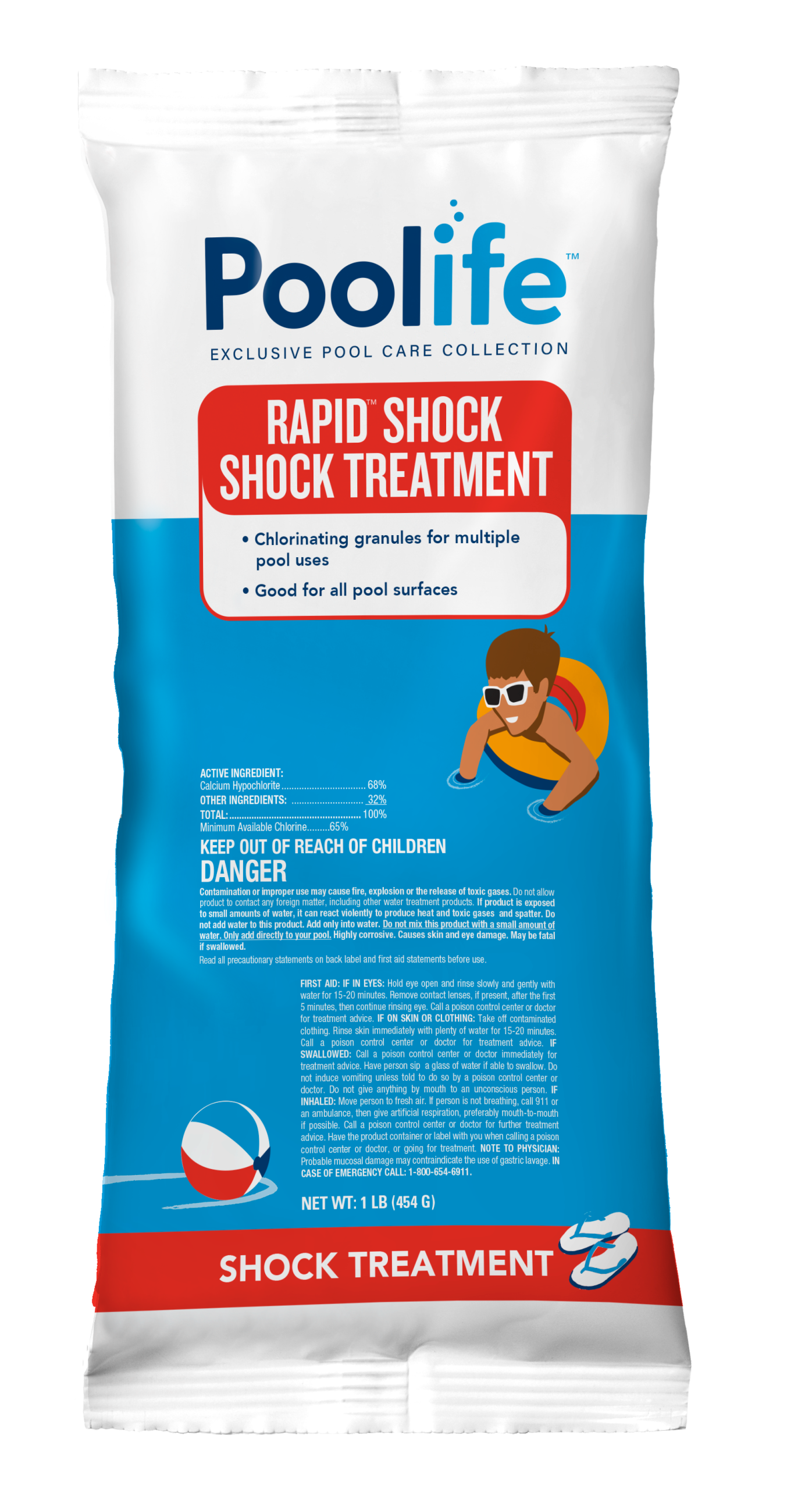 1 lb Poolife Rapid Shock 68% Calcium Hypochlorite Pool Treatment #222321 lb Poolife Rapid Shock 68% Calcium Hypochlorite Pool Treatment #22232