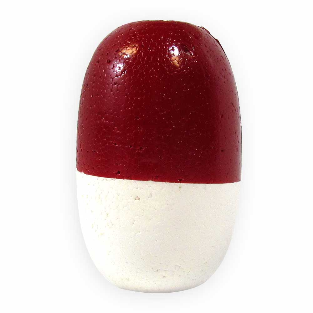 3 Inch x 5 Inch Rope Float for 1/2 Inch Rope - Red/White
