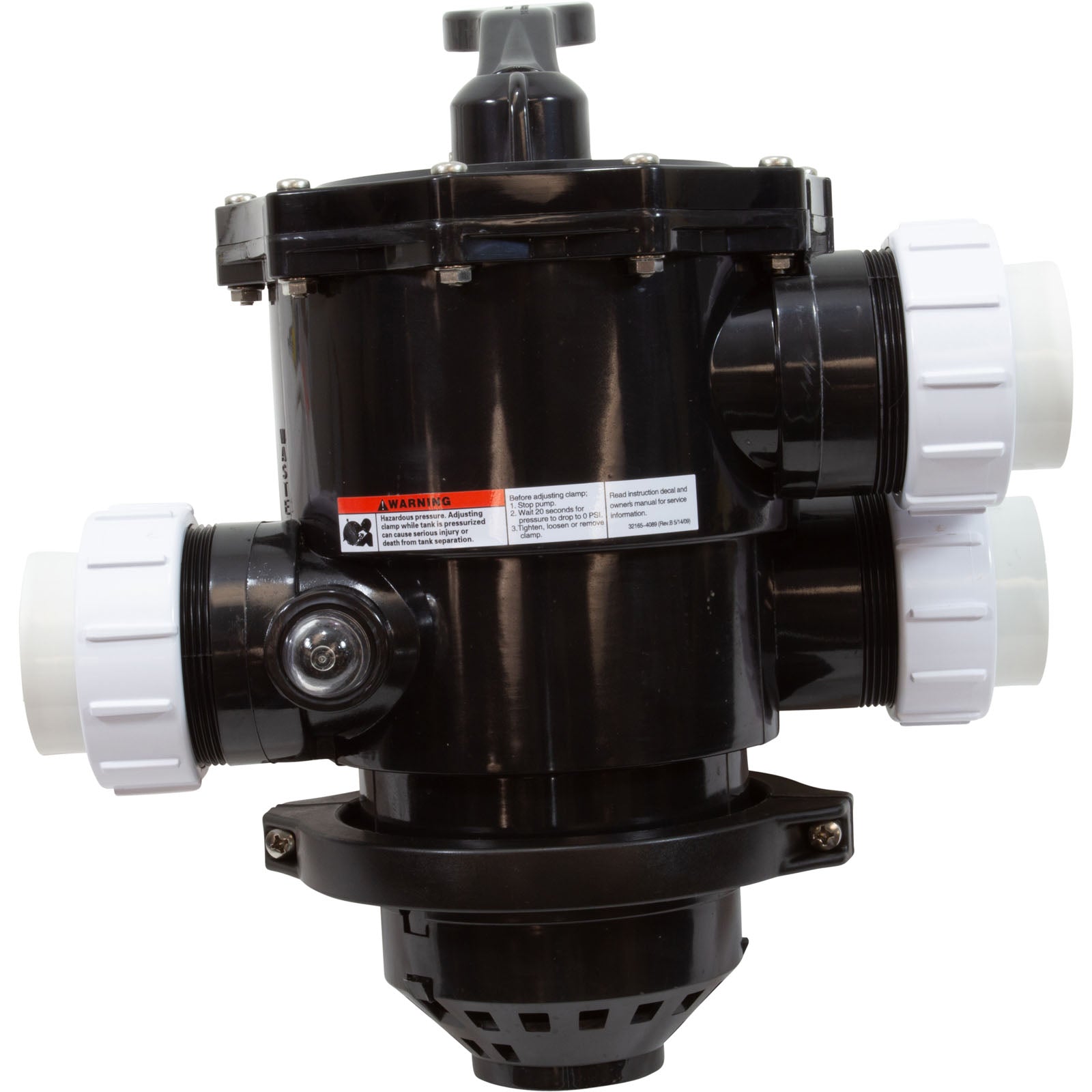 MPV, Pentair 2" Top Mount Hybrid, 6 Pos, Clamp-On,w/Fittings