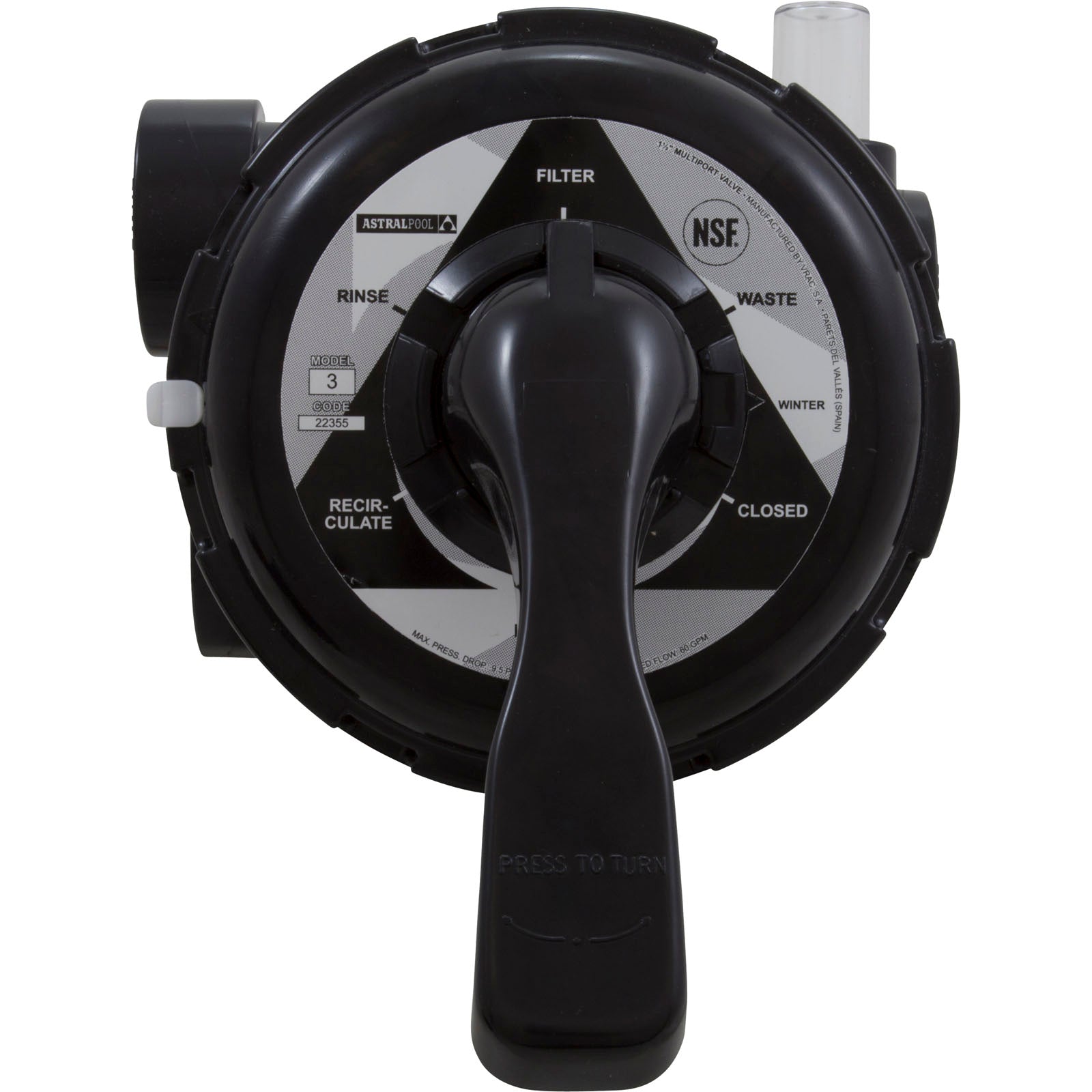 MPV, Astral Sand Filter, 1-1/2", Side Mount, 6 Position