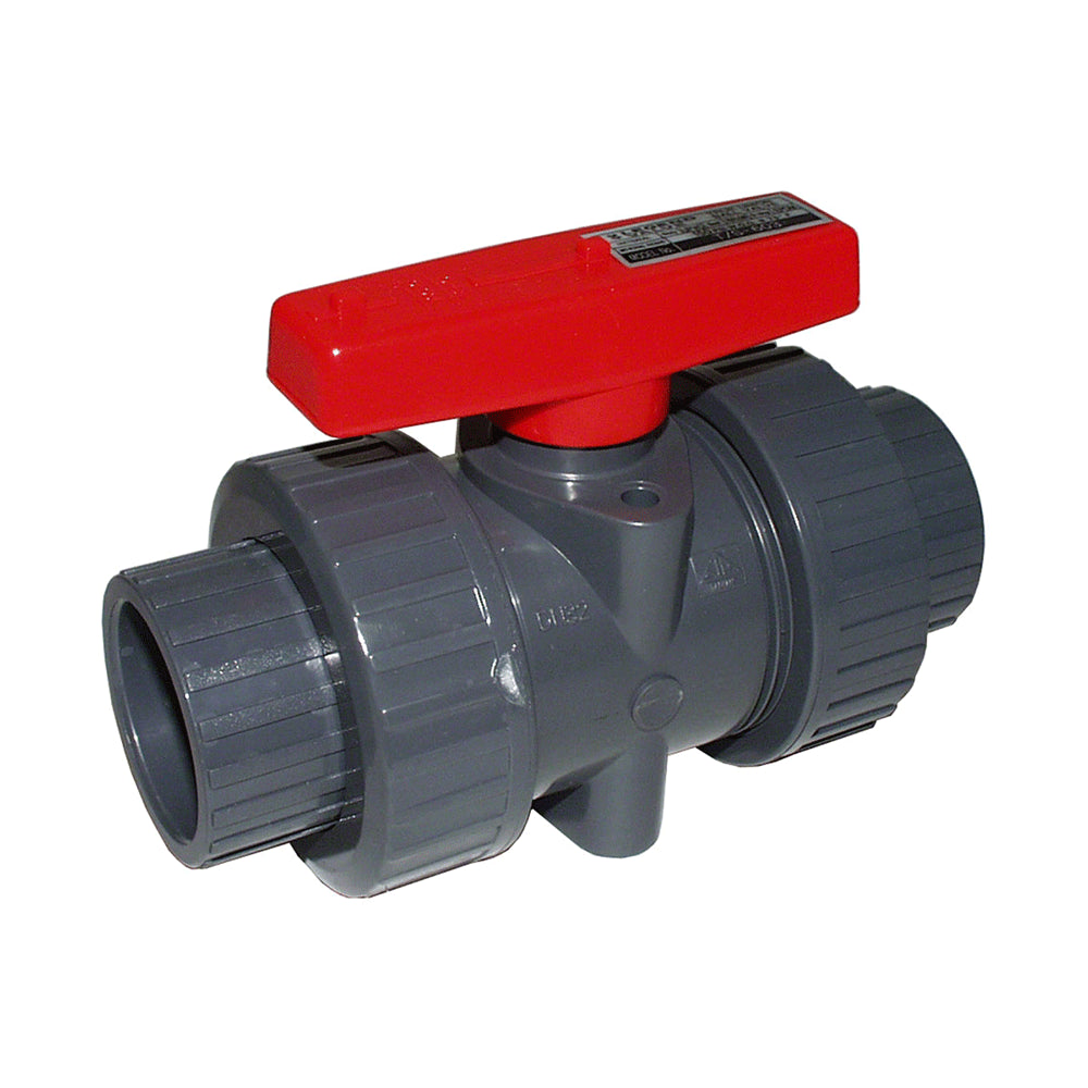 True Union T/S-603 PVC Ball Valve - 1-1/2 Inch FNPT x Solvent