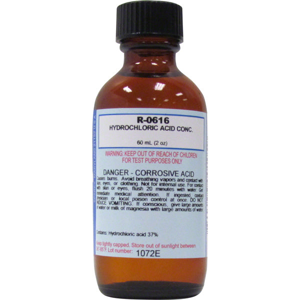 Taylor Hydrochloric Acid Concentrated - 2 Oz. (60 mL) Bottle - R-0616-C