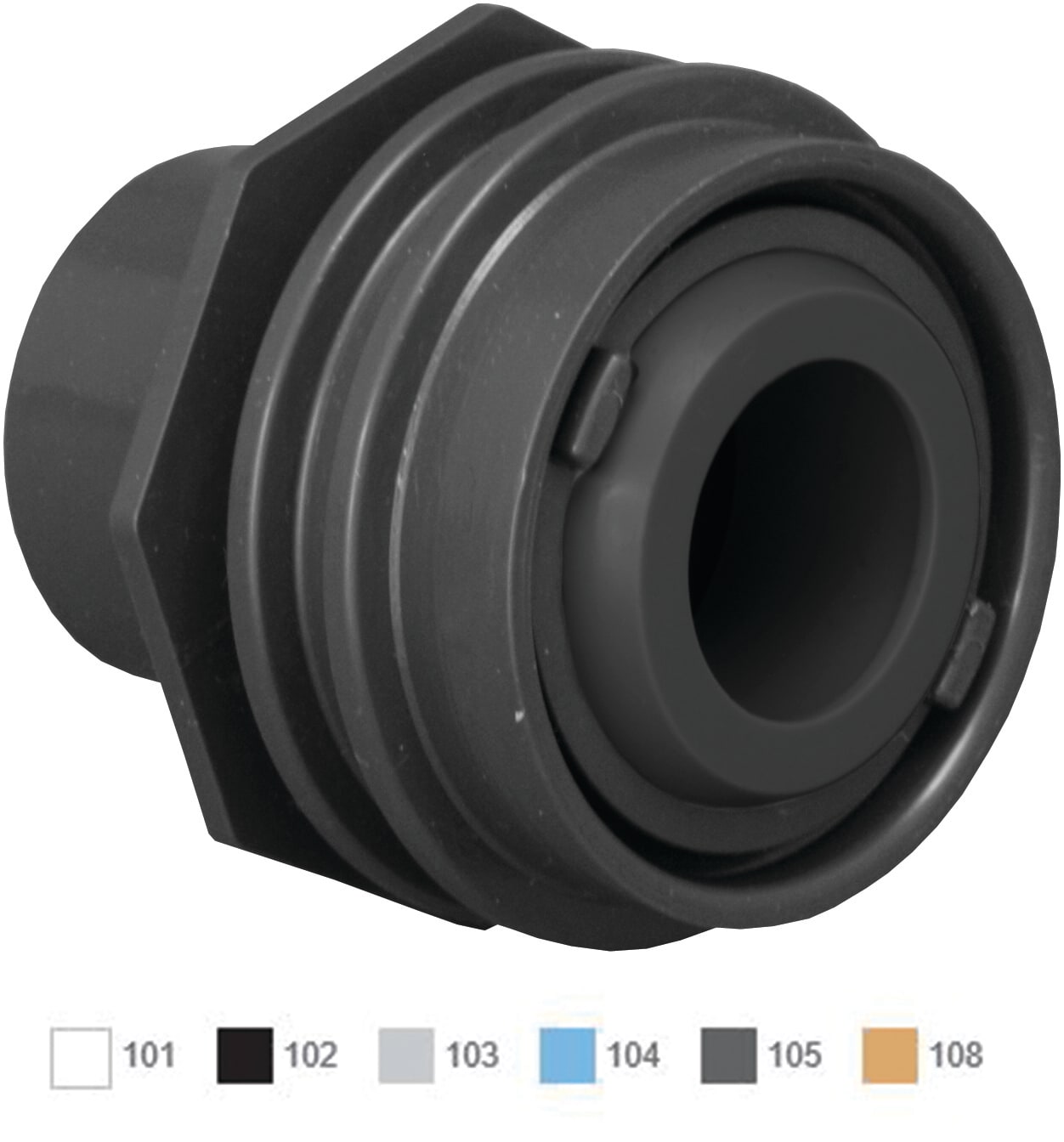 AquaStar Blue Flush-Mount Return Fitting with 1" Orifice for 1" Outside Pipe