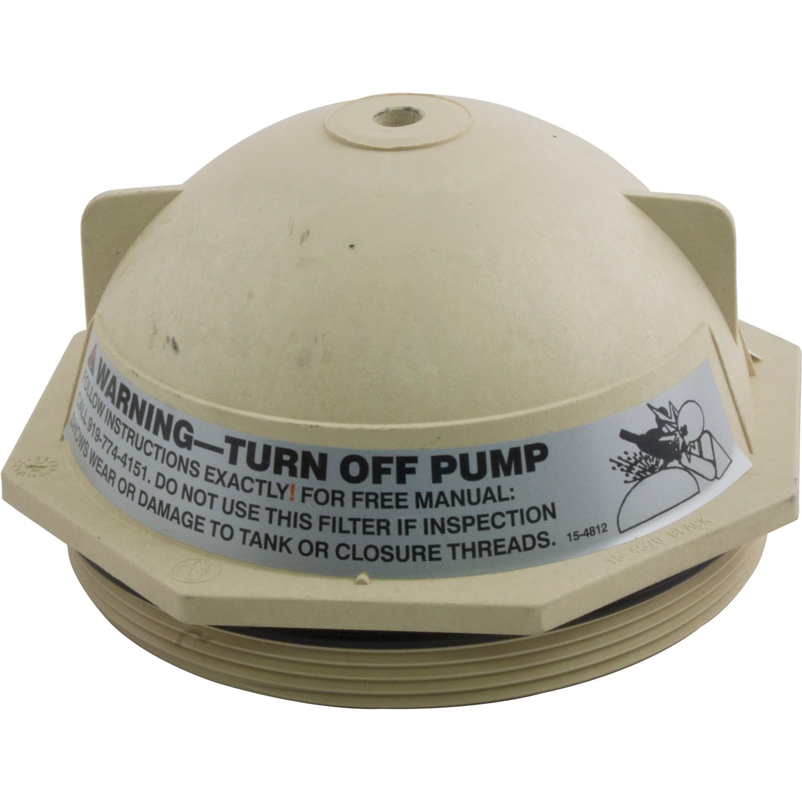 Tank Lid Kit, Pentair PacFab Triton II, 6" thd, Tan