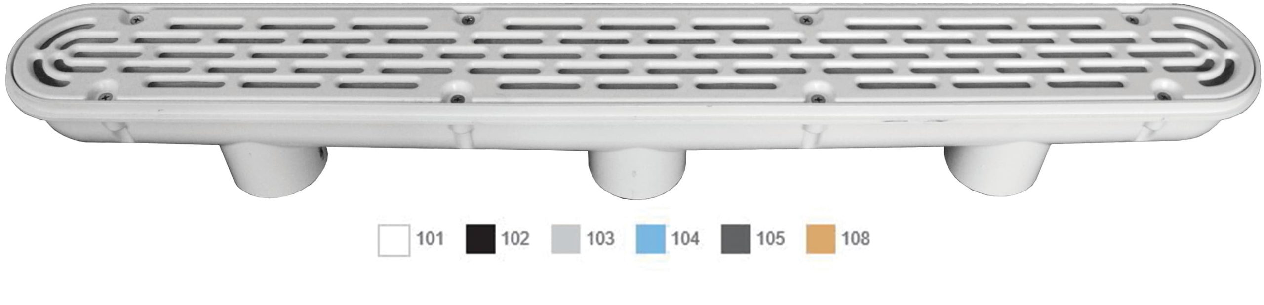 AquaStar 32" Light Gray Channel Drain Flat Grate Anti-Entrapment Suction Outlet Cover