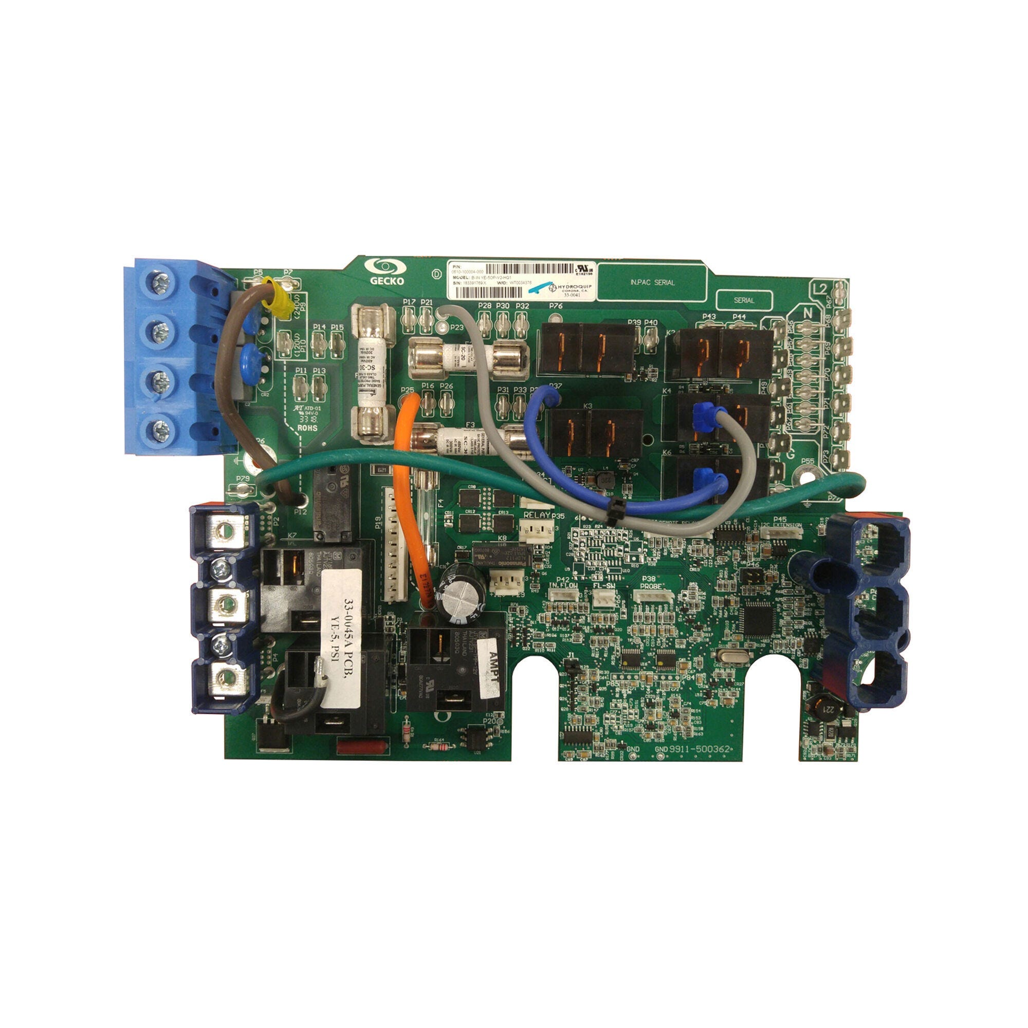 Gecko in.ye-5 Circuit Board — 33-0045A-K — HydroQuip EasyPak EP2000 / EP3000 Y Series