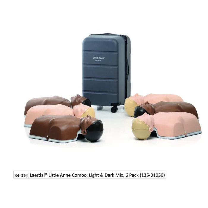 Laerdal Little Anne Combo, Light & Dark Mix, 6 Pack