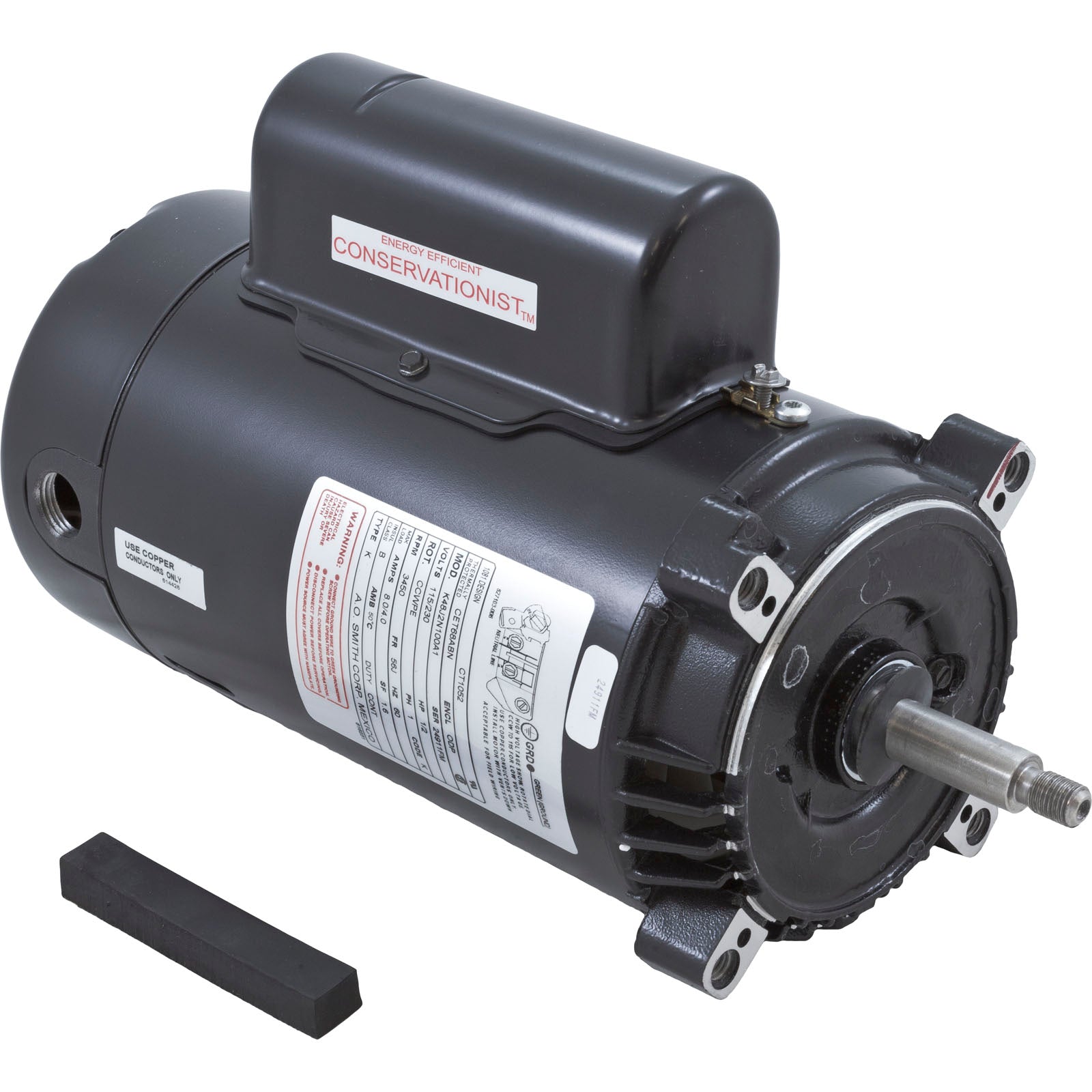 Motor, Century,0.5hp,115v/230v,1-Spd,56Cfr,C-Face Thd,EE