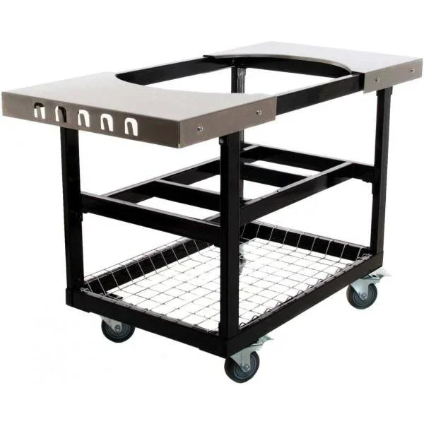 Primo Grills Cart w / Stainless Steel Side Tables for Oval Junior