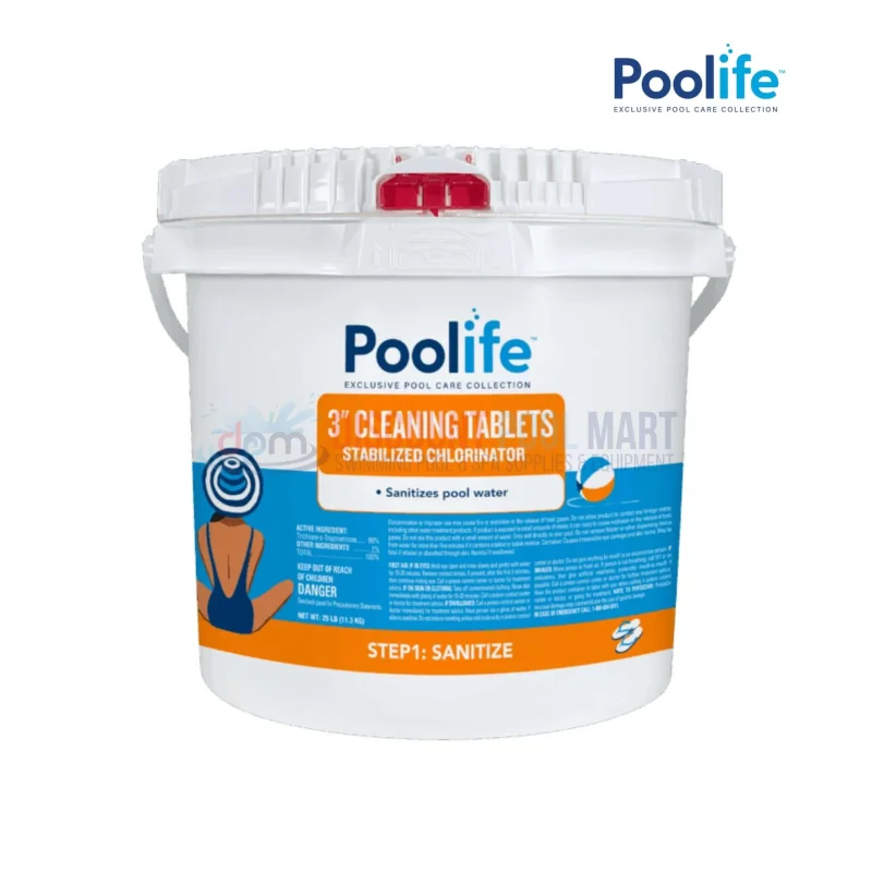 42116 | Poolife 3" Pool Cleaning Chlorine Tablets 25 lbs