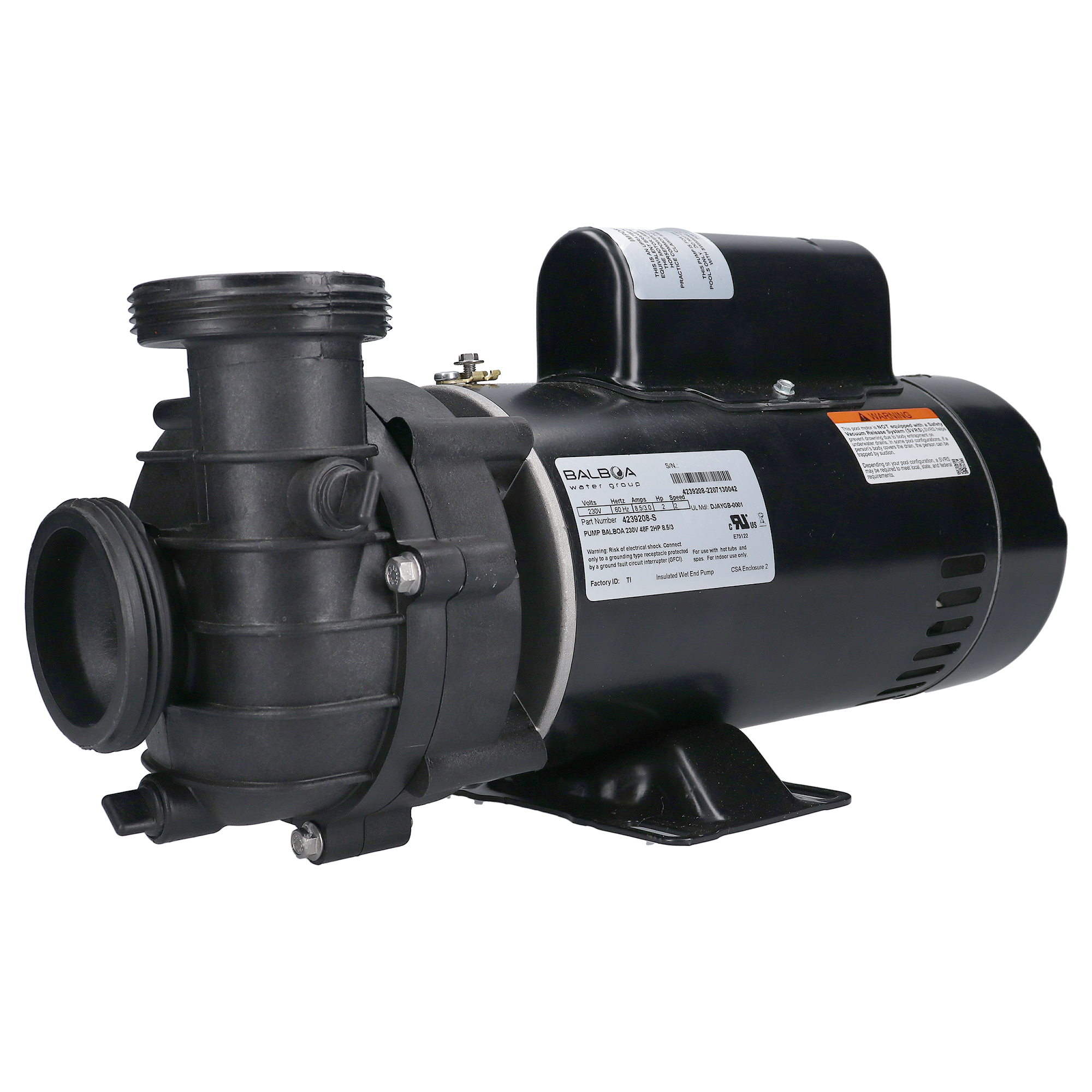 Balboa Dura-Jet DJAYGB Spa Pump 4239208-S — 2.0 HP 2-Speed 230V 48 Frame