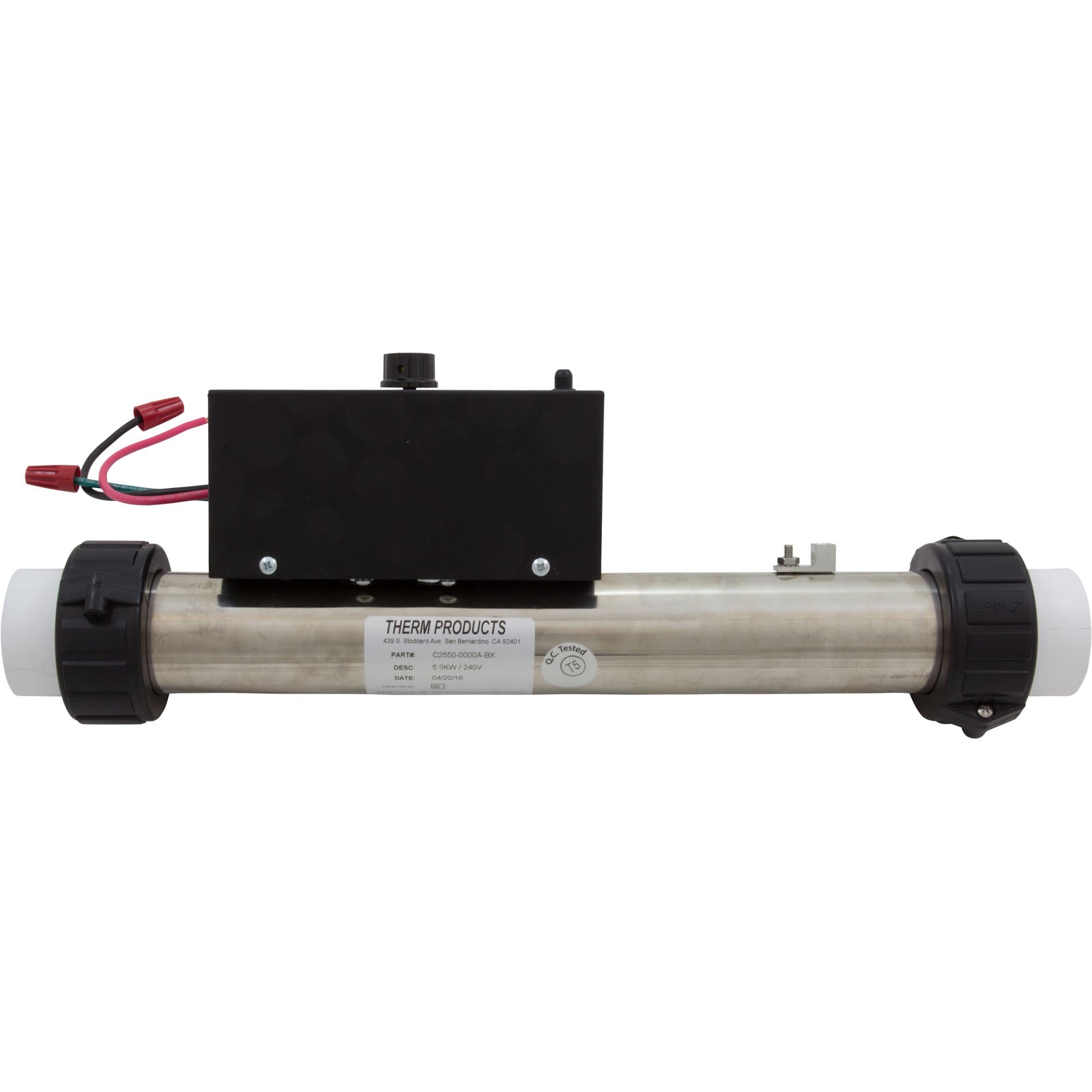 Heater, FloThru, Aquatemp, 15" x 2", 230v, 5.5kW
