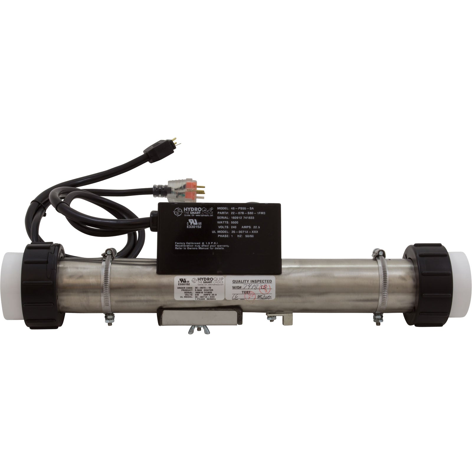 Heater, FloThru, HQ PS Air,230v, 5.5kW, w/Short Cord, Slide