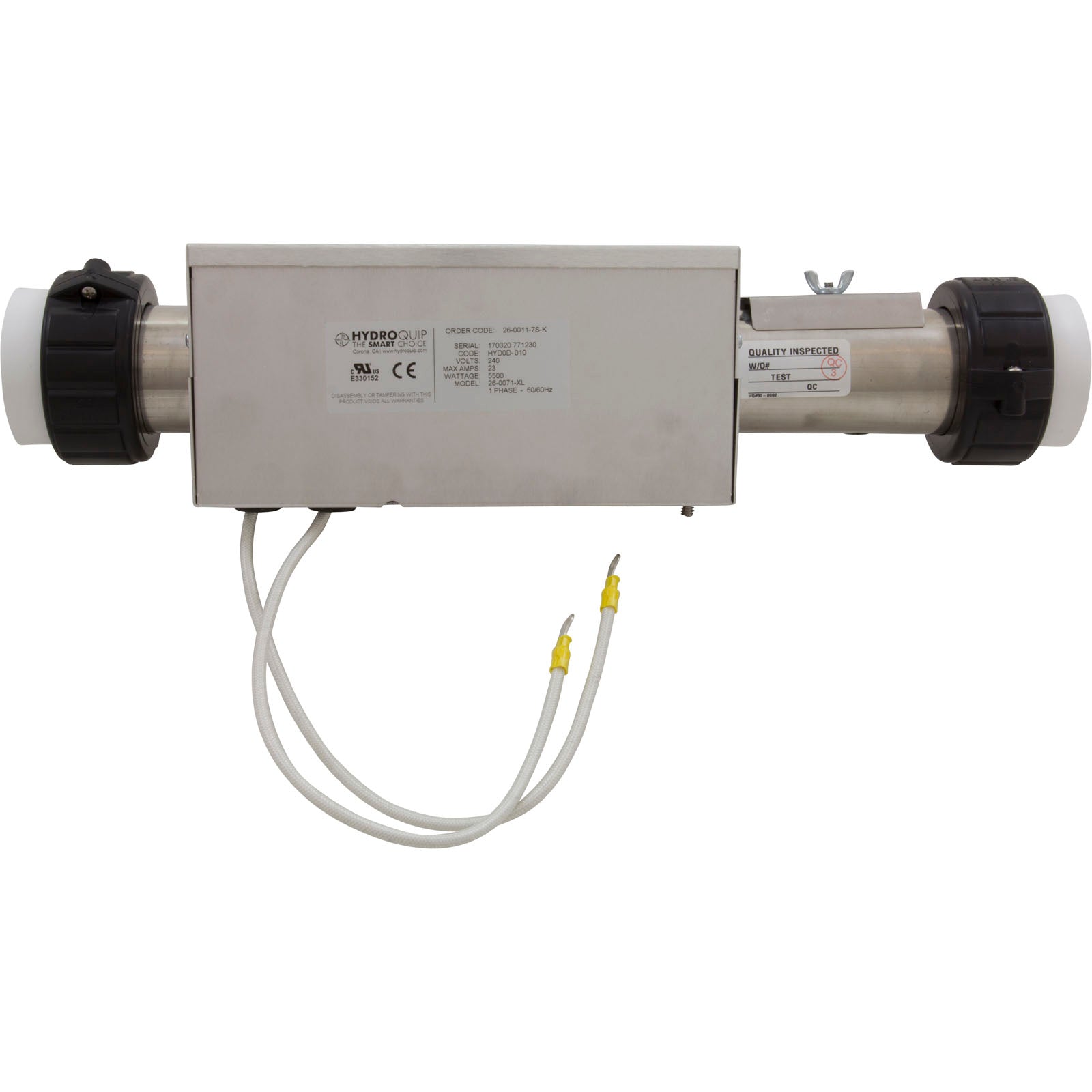 Heater, FloThru,CalSpa XL Repl,15"x2",230v ,5.5kW,w/Box,Gen