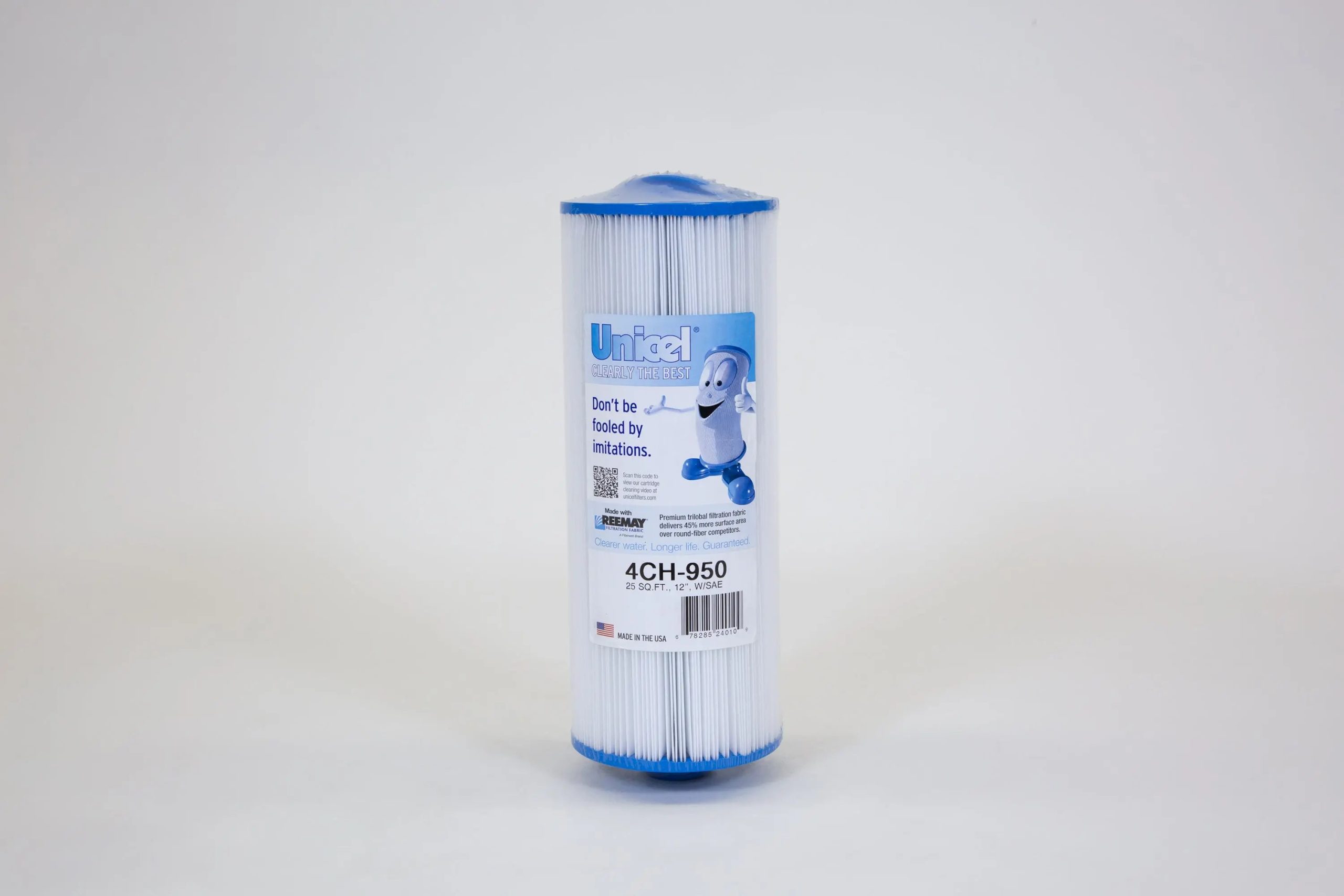 Unicel | 4CH-949AM | Antimicrobial Cartridge Filter – 50 Sq. Ft., 13-1/2" Length, 2" SAE Threaded Fitting