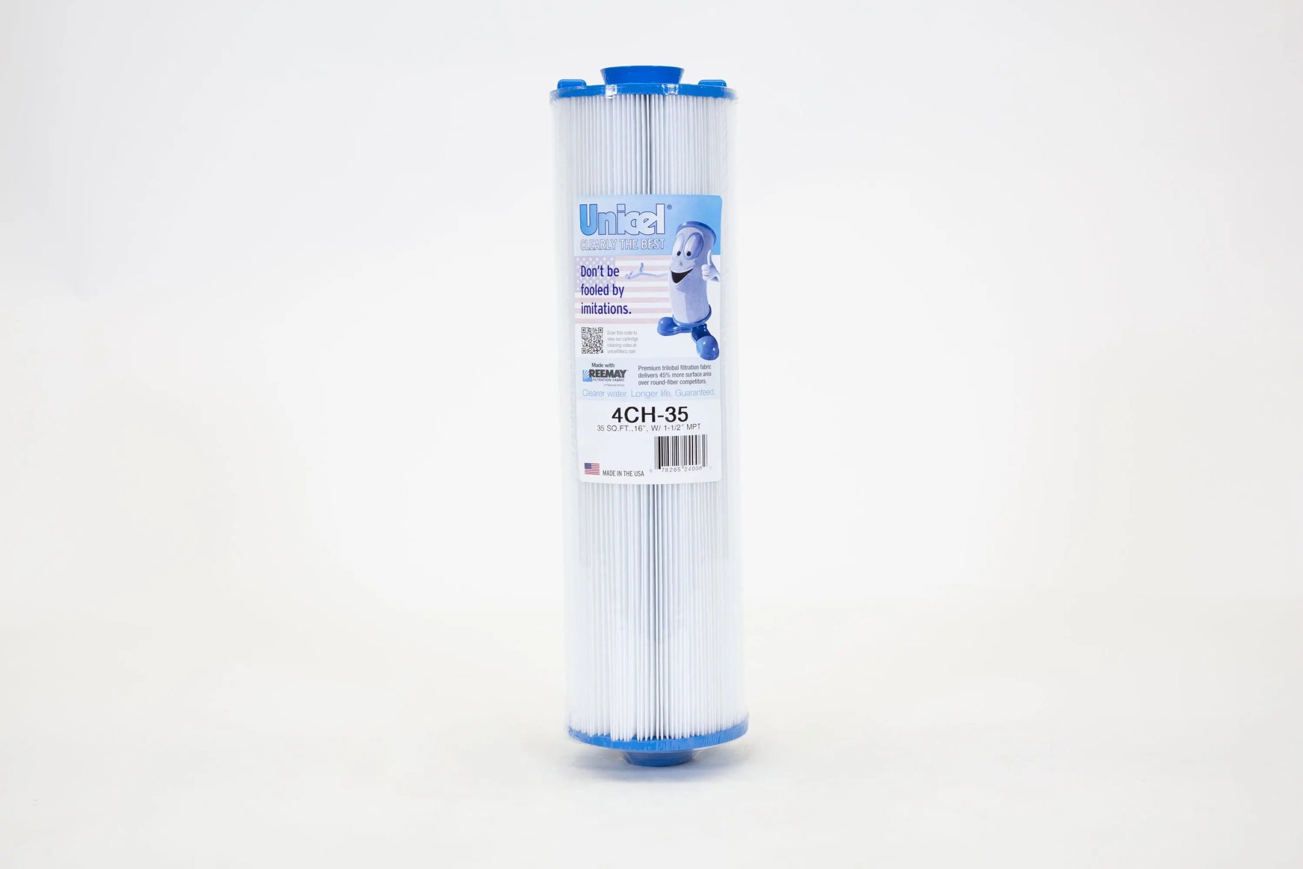 Unicel | 4CH-35 | Cartridge Filter – 35 Sq. Ft., 16" Length, 1-1/2" MPT Threaded Fitting