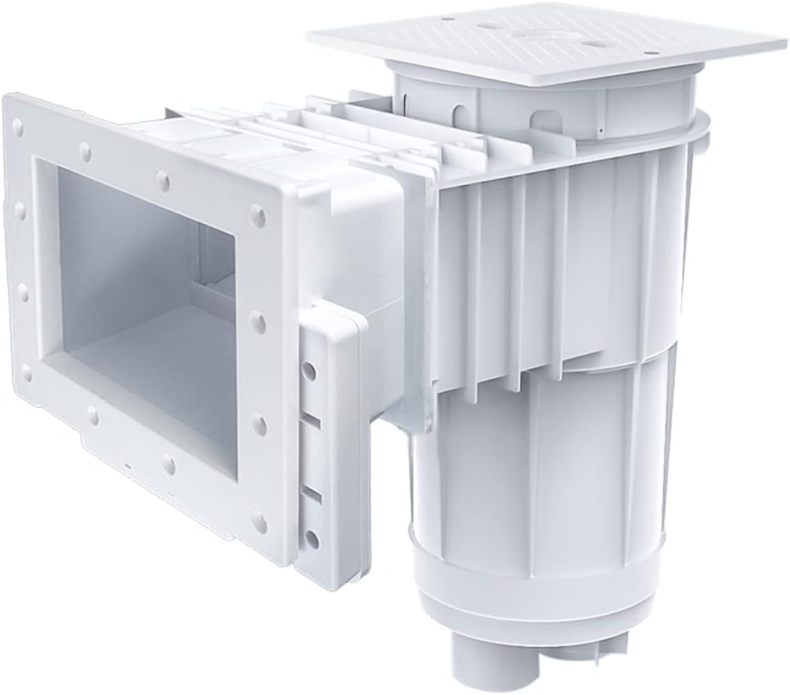 CMP | 25160-010-200 | 2" Socket White In-Ground Vinyl Liner Skimmer | Square Lid Pool Skimmer