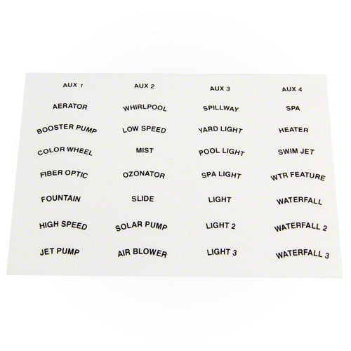 Jandy 4 Funcion Spa Side Remote Decal Set 5400+