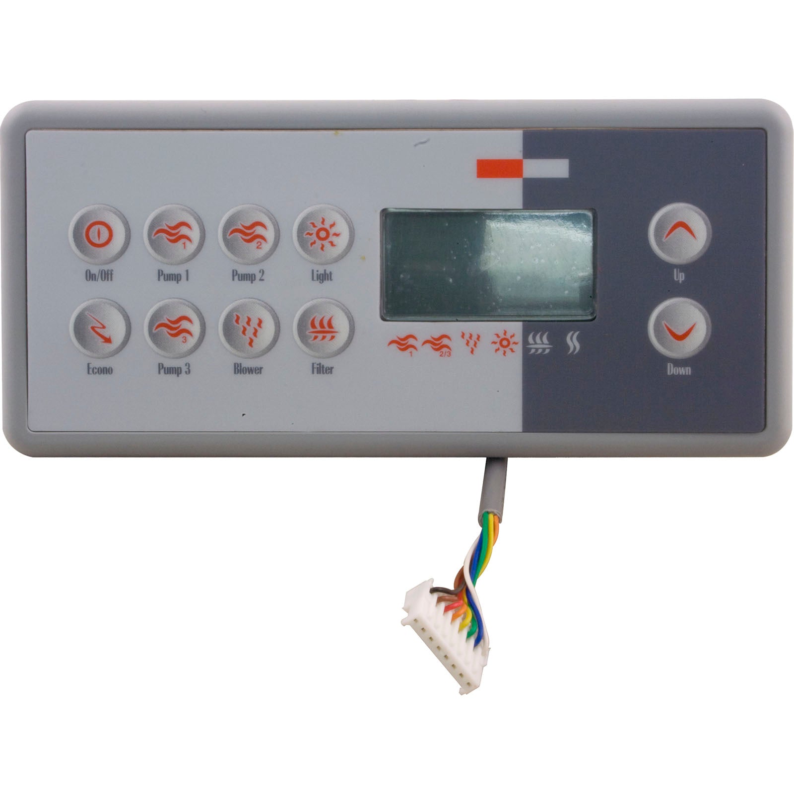 Topside, Gecko TSC 8/K 8, 10 Button, 3 Pump, Large Rec, LCD
