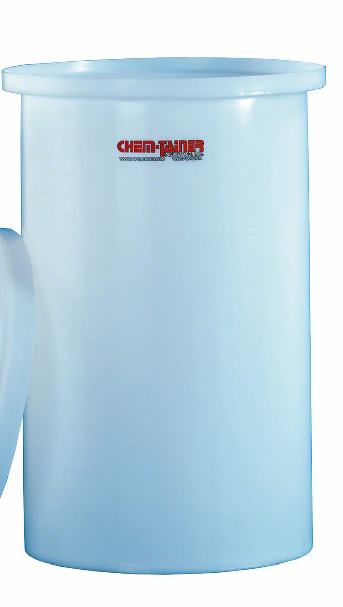 Chem-Tainer 70 Gallon Open Top, Flat Bottom Cylindrical Bulk Storage Tank - 24 x 36 Inch