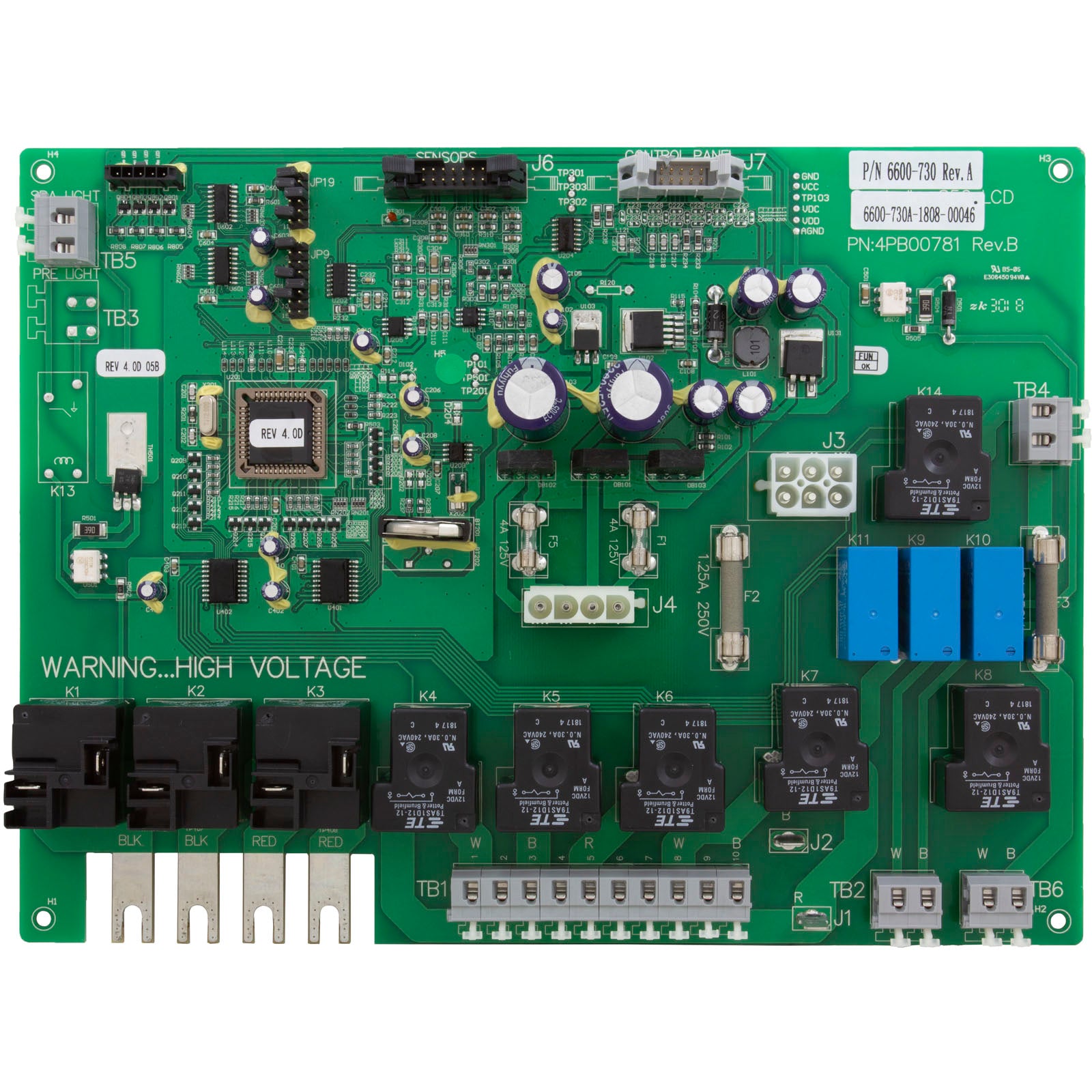 PCB, Sundance Spas, 850 Series, LCD, 2 Pump, 2-Spd, 2014