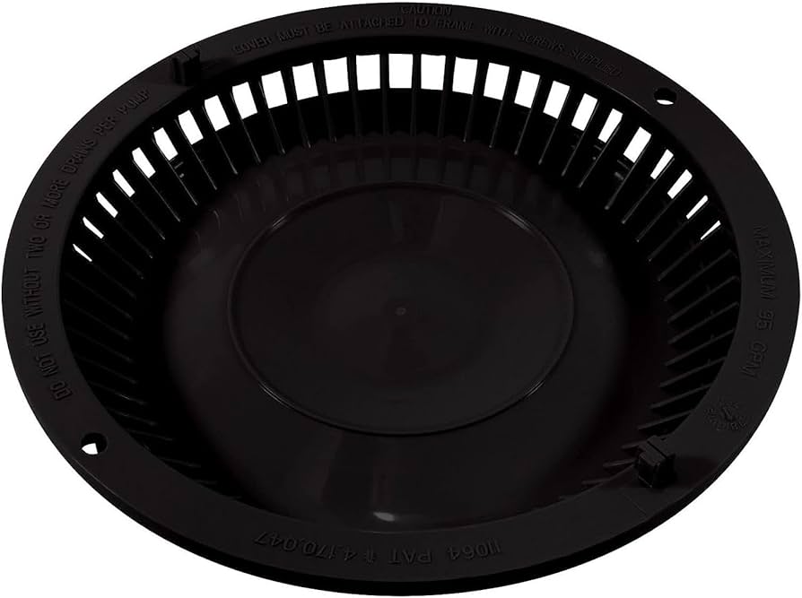 Afras 7 3/8" Anti-Vortex Pool Drain Cover - Black - 11064BKAfras 7 3/8" Anti-Vortex Pool Drain Cover - Black - 11064BK