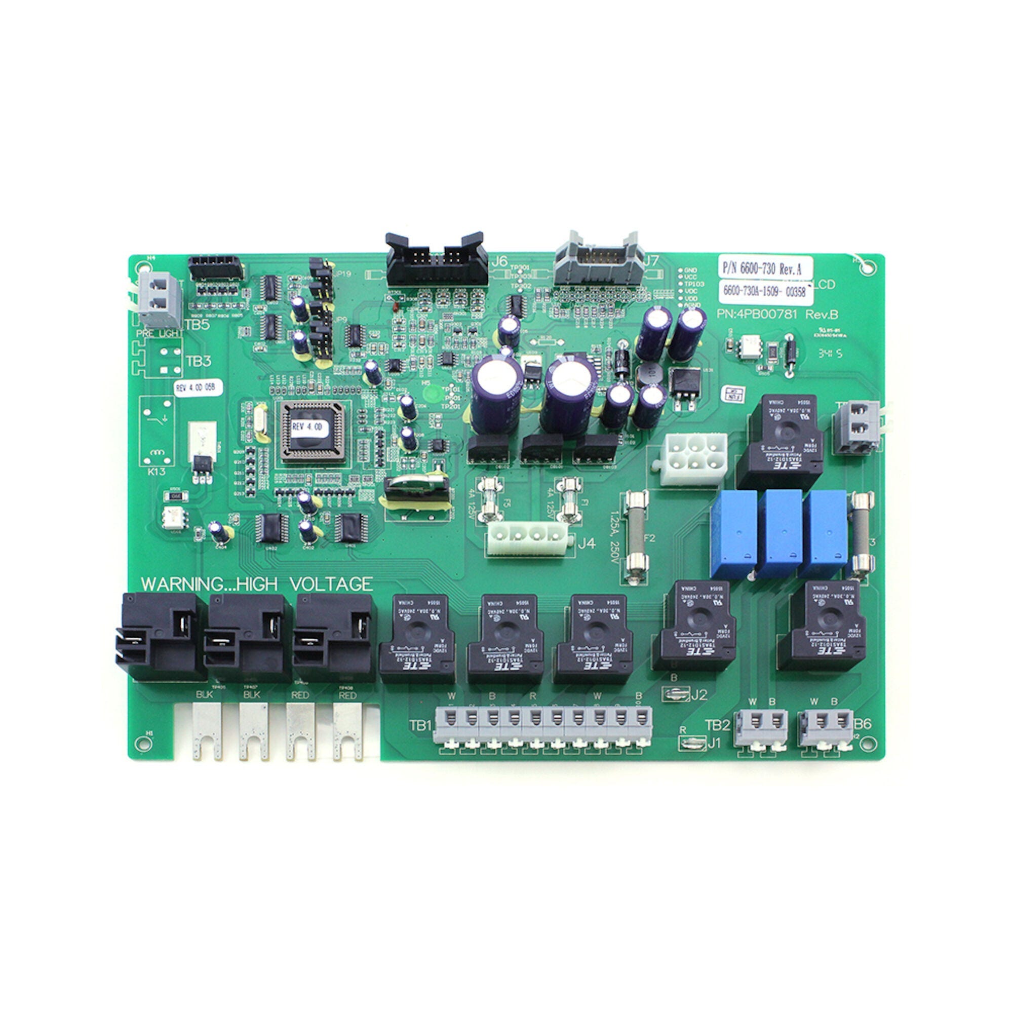 Sundance / Jacuzzi 6600-730 850 / J-300 LCD Series Spa Circuit Board (2-Pump, 2-Speed Pump 1 + 1-Speed Pump 2, with PermaClear & Circulation Pump)