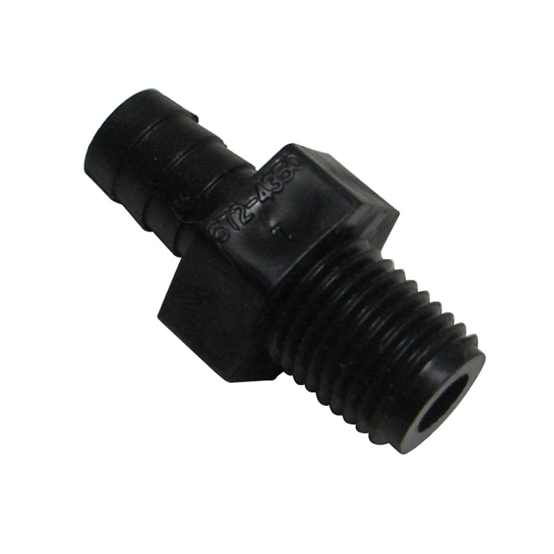 Drain Line Barb Adapter, 1-4" MPT X 3-8"