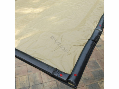 Midwest Canvas Solid Emperor 16' x 32' Rectangle Inground Winter Cover, Black/Tan, 8 Year Limited Warranty, BT1632R