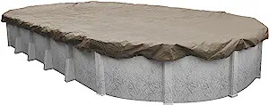 Midwest Canvas Black and Tan 12'x 24' Oval Winter Cover, 20-Year Warranty, BT1224