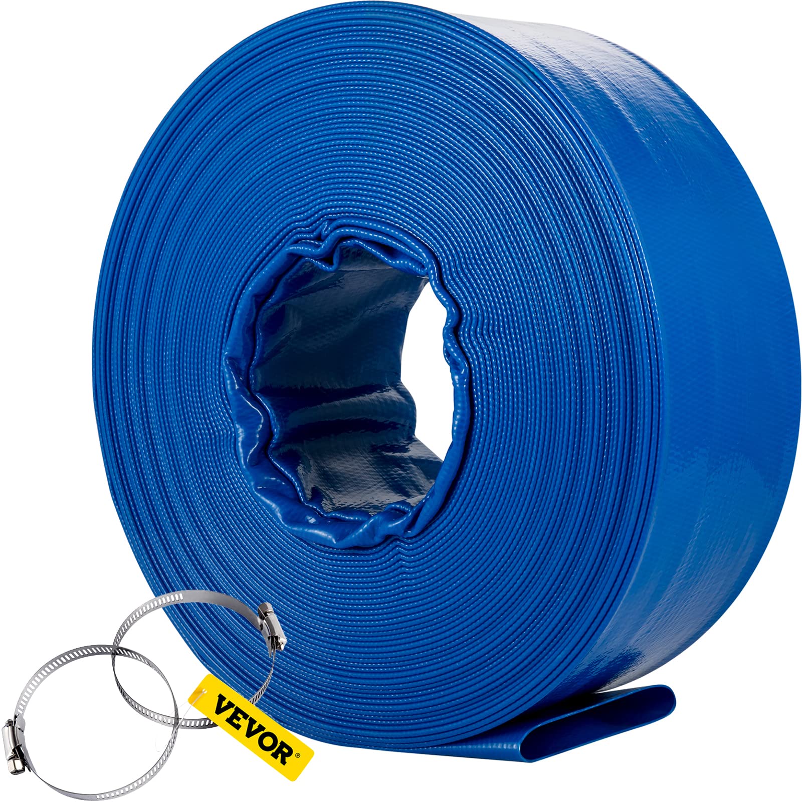 75-Foot Heavy Duty Pool Backwash Hose With Clamp – 2" Diameter | Blue Devil B825675-Foot Heavy Duty Pool Backwash Hose With Clamp – 2" Diameter | Blue Devil B8256
