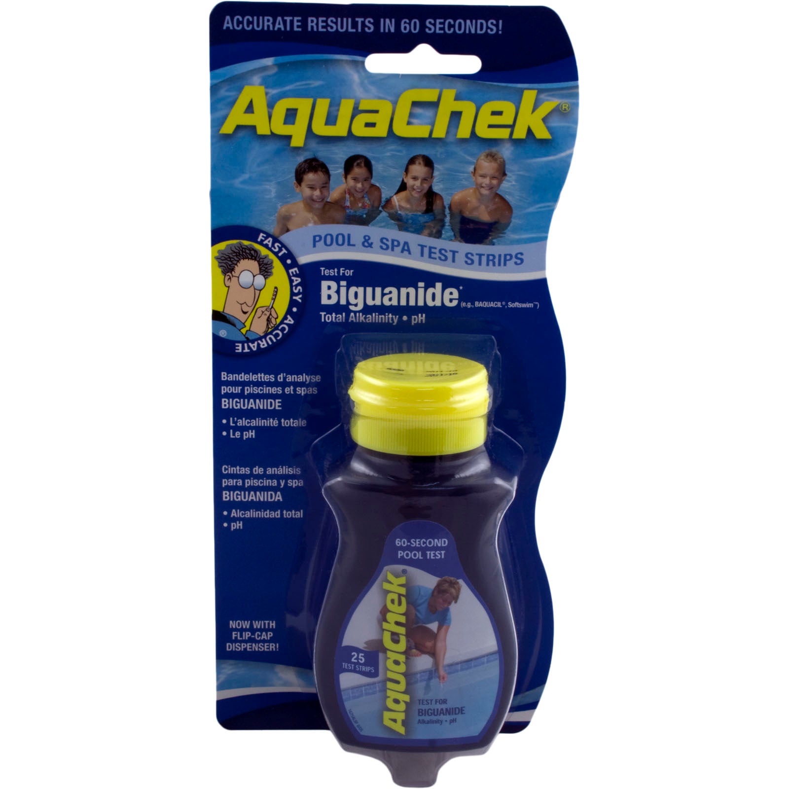 Test Strips, AquaChek Blue, 3-in-1, Biguanide, 25 ct