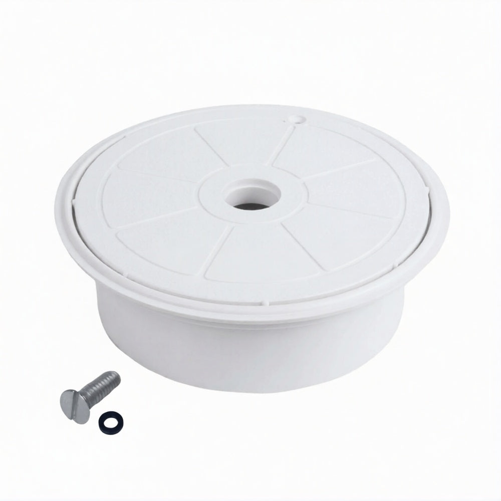 Valve Access Cover and Collar by CMP | 6" White | Fits Pool Skimmers | 25840-000-000Valve Access Cover and Collar by CMP | 6" White | Fits Pool Skimmers | 25840-000-000