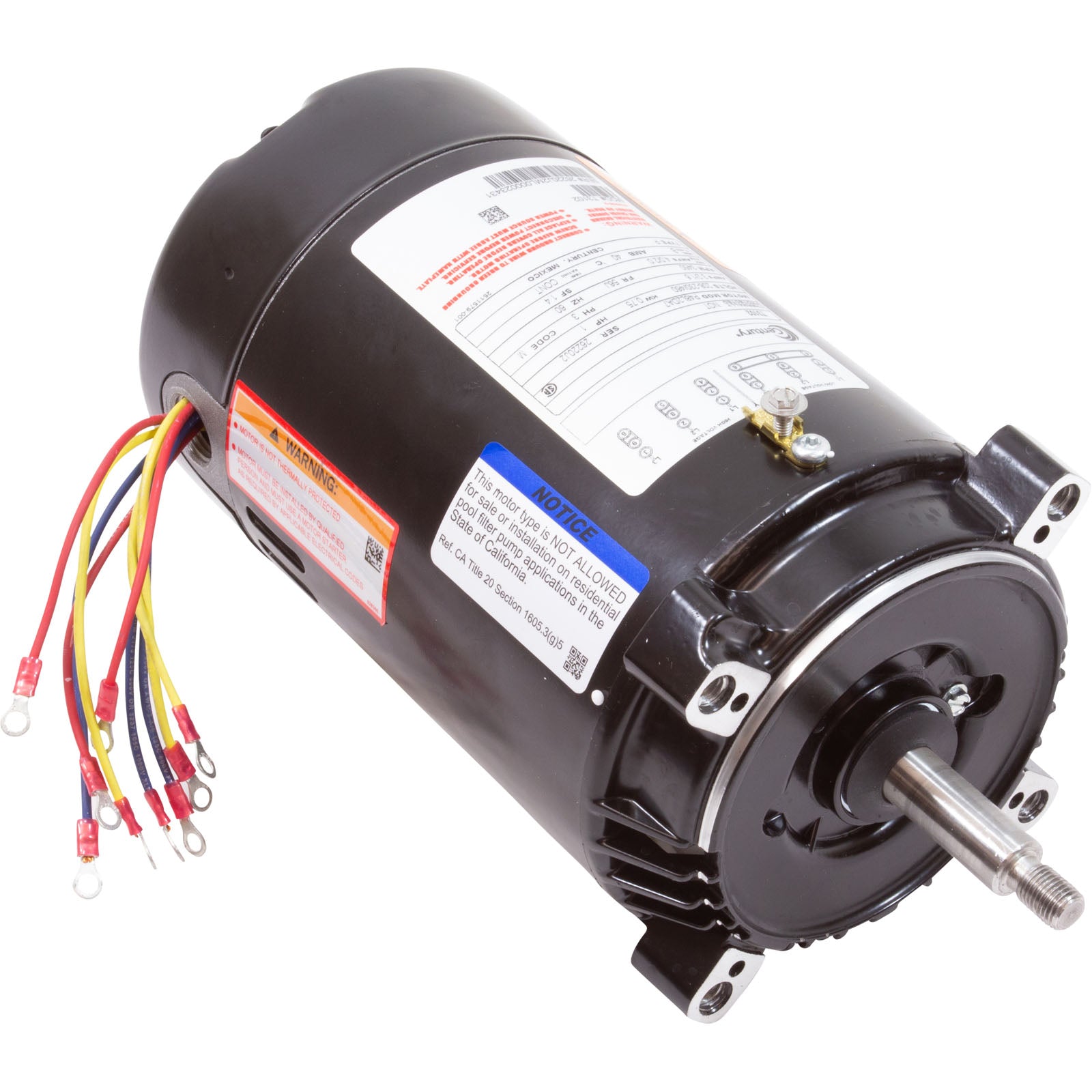 Mtr, Cent, 1Hp, 208-230/460V, 3Ph, 1-Sp, Sf1.4, 56Jfr 3450Rpm