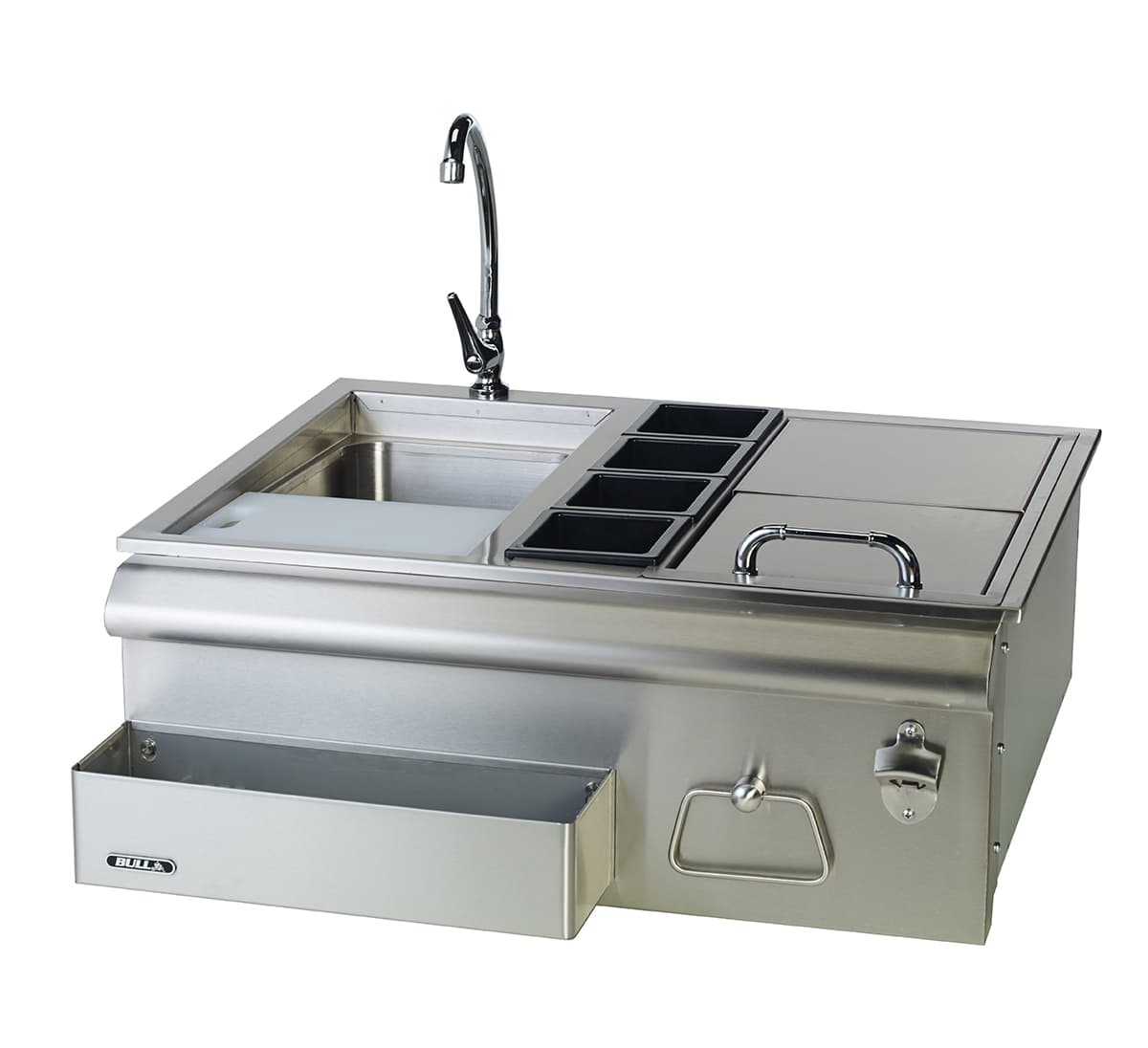 Bull Stainless Steel 30" Bar Center with Sink