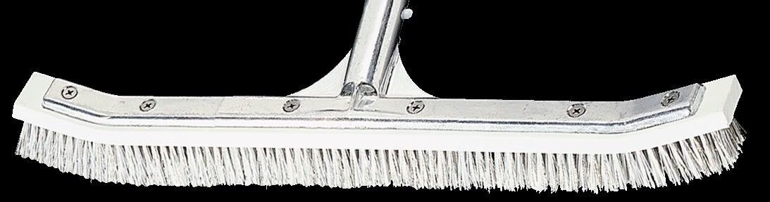 A&B Curved Aluminum Wall Brush, Combo Stainless Steel & Nylon Bristles 18"| AAB3004