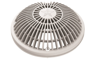 AquaStar 8" White Round MoFlow Suction Outlet Cover and Mud Frame with Standard Sump, 8MFSBV2101